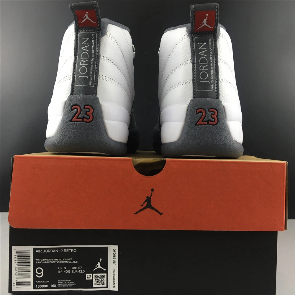 Air Jordan 12 Retro White Dark Grey 153265- Trendsetting 2261