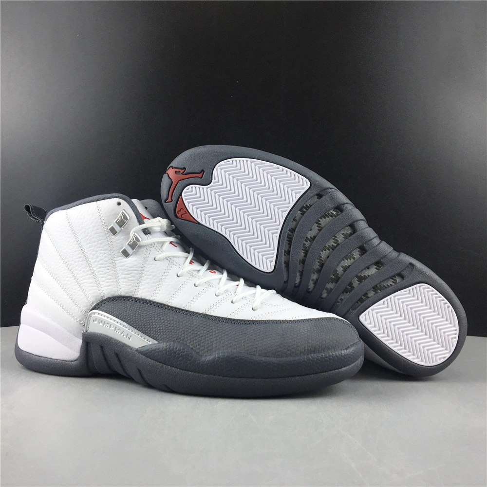 Air Jordan 12 Retro White Dark Grey 153265- Trendsetting 2261
