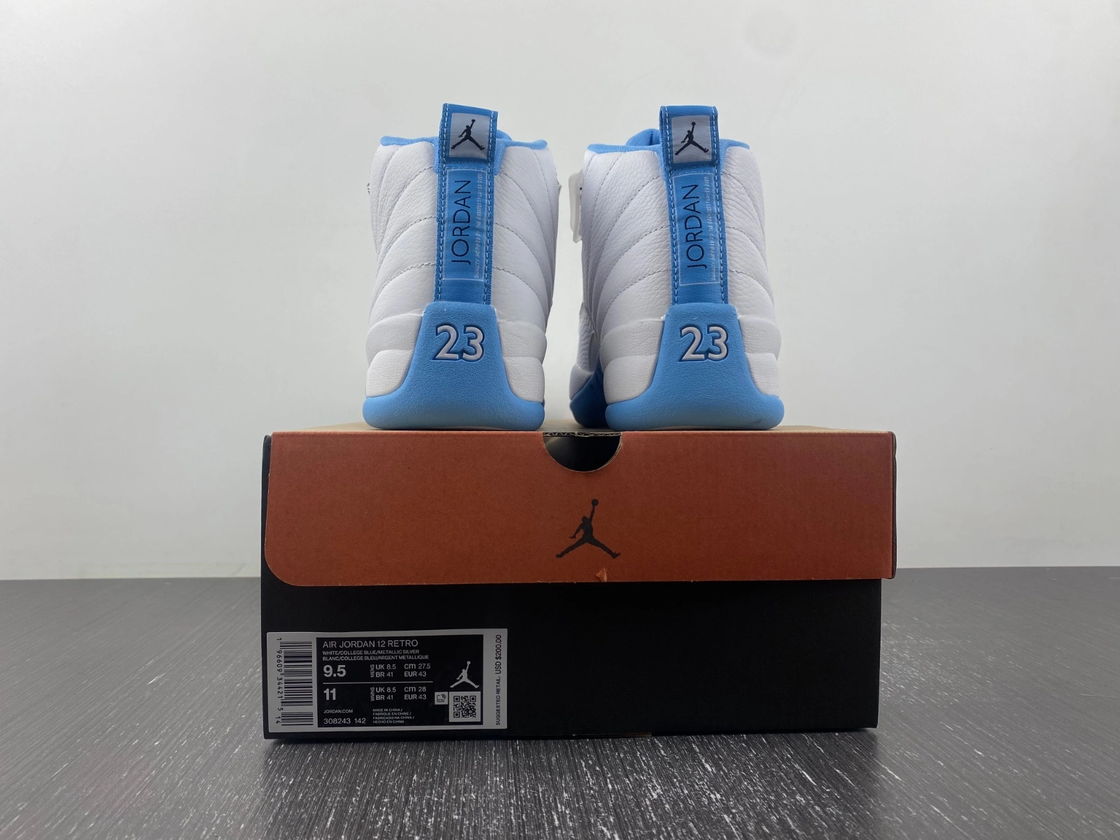 Air Jordan 12 Retro White University Blue 308243- Versatile 2241