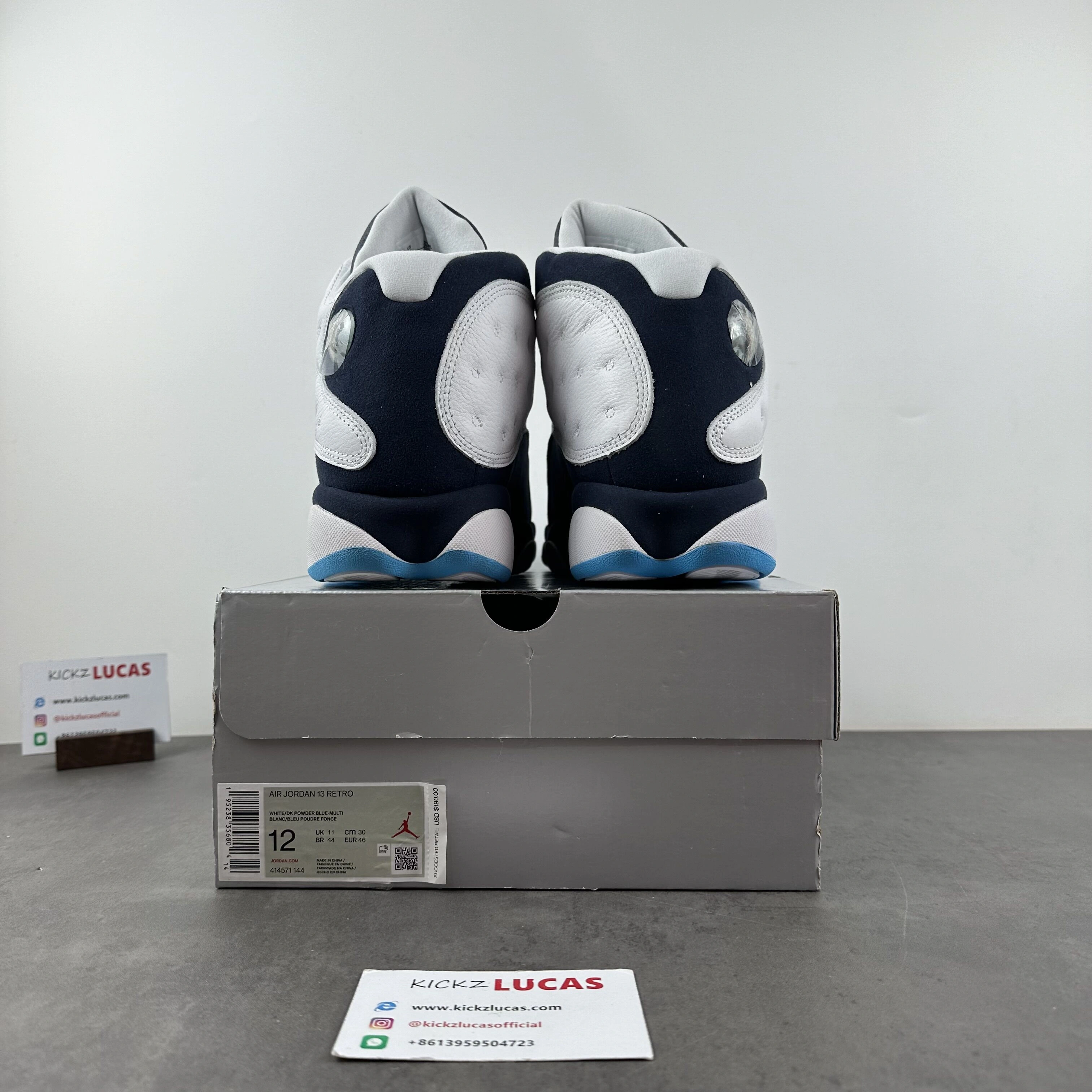 Supportive Air Jordan 13 Retro Obsidian Powder Blue White 414571- 2285