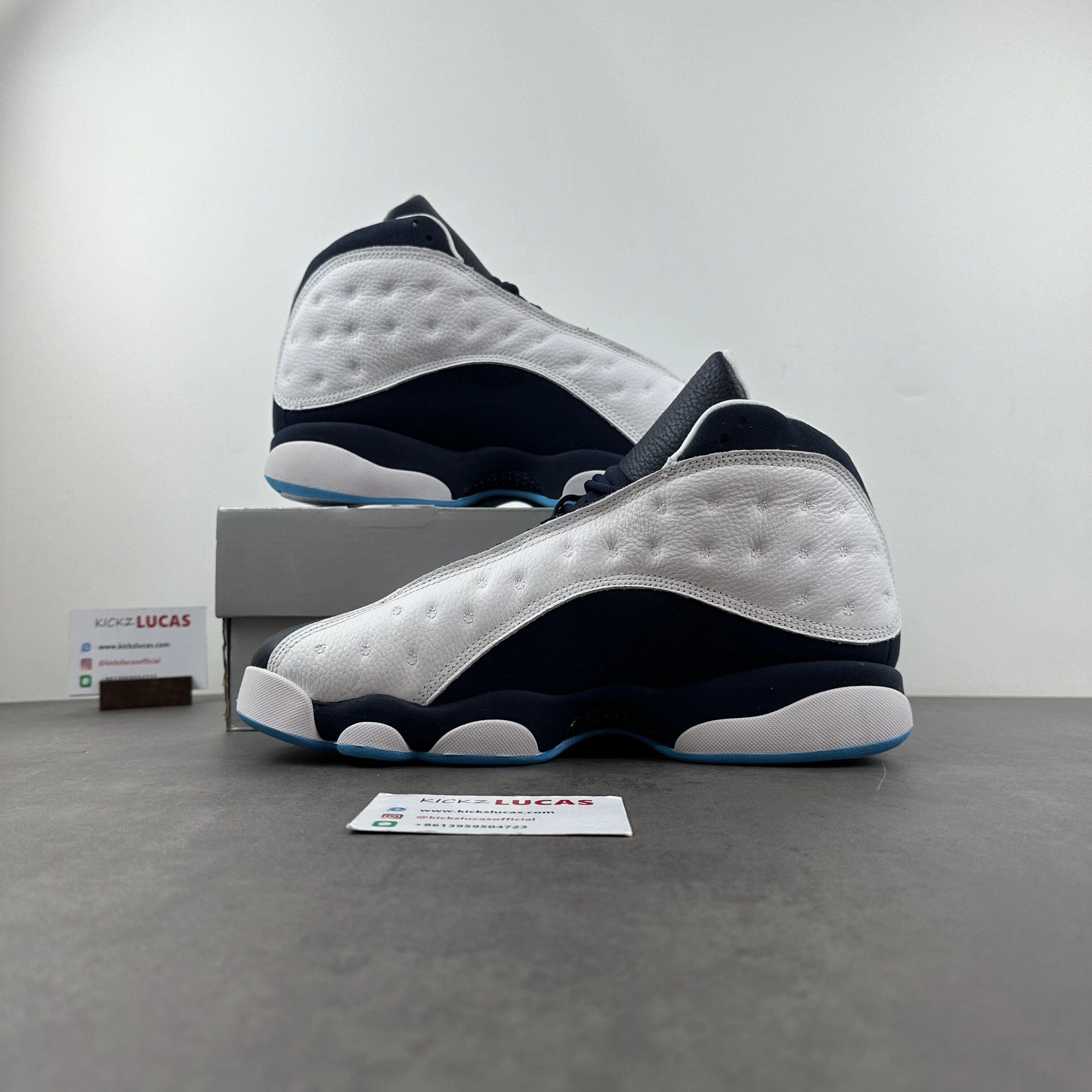 Supportive Air Jordan 13 Retro Obsidian Powder Blue White 414571- 2285