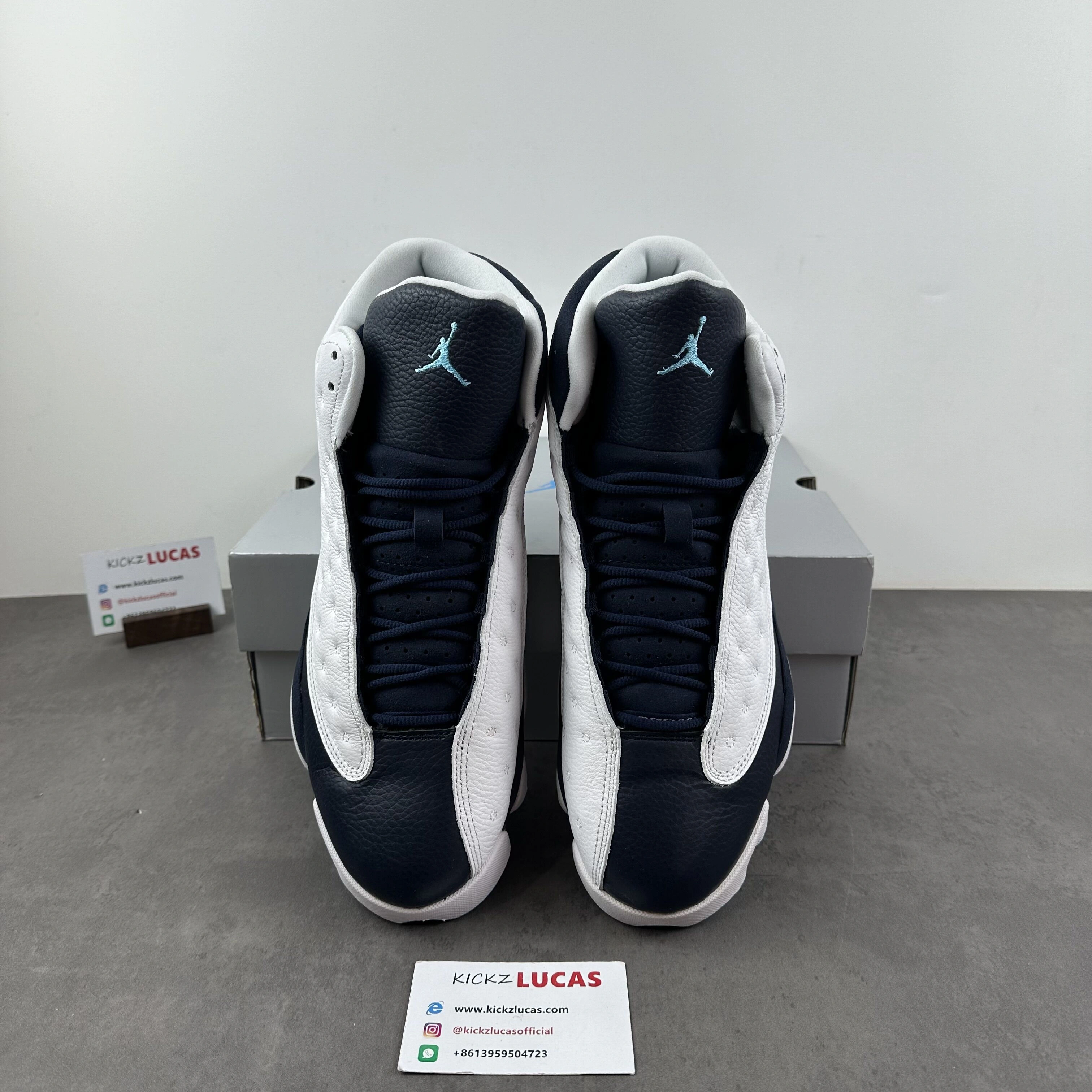 Supportive Air Jordan 13 Retro Obsidian Powder Blue White 414571- 2285