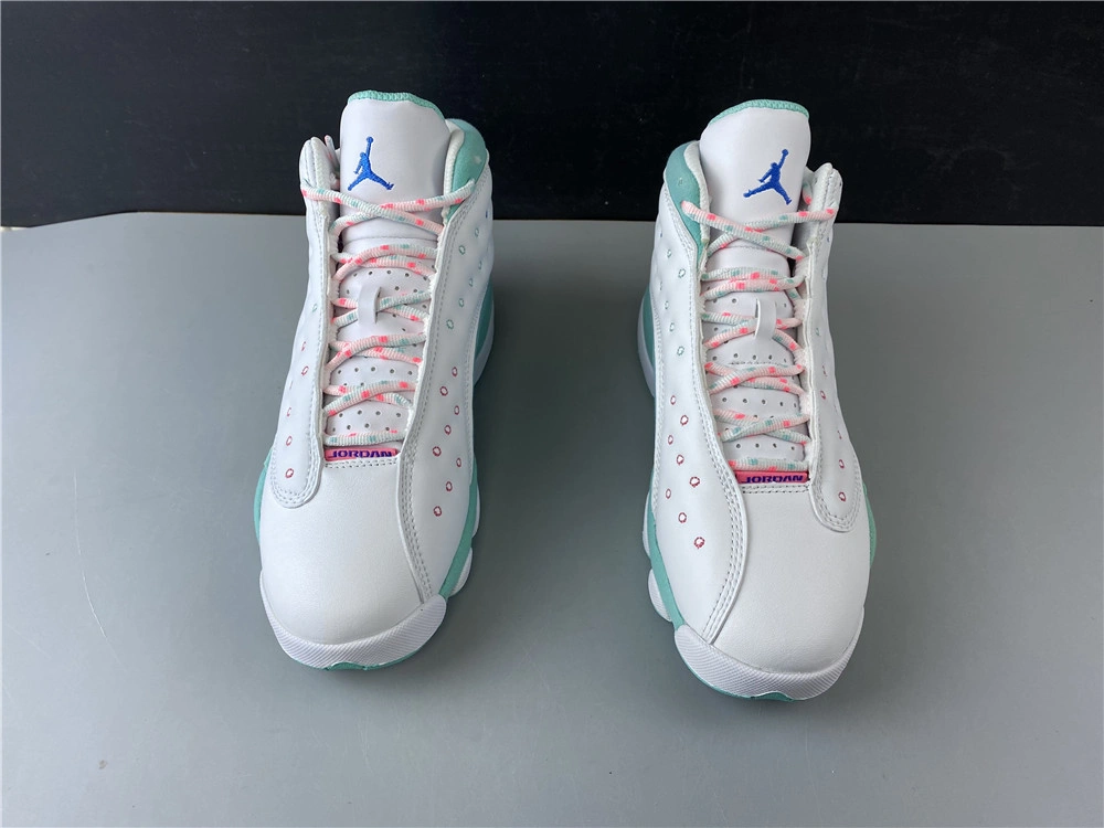 Air Jordan 13 Retro White Soar Green Pink 439358- BestValue 2296