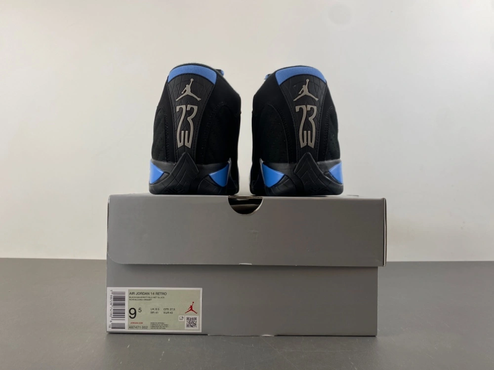 Comfortable Air Jordan 14 Retro Black University Blue 487471- 2300