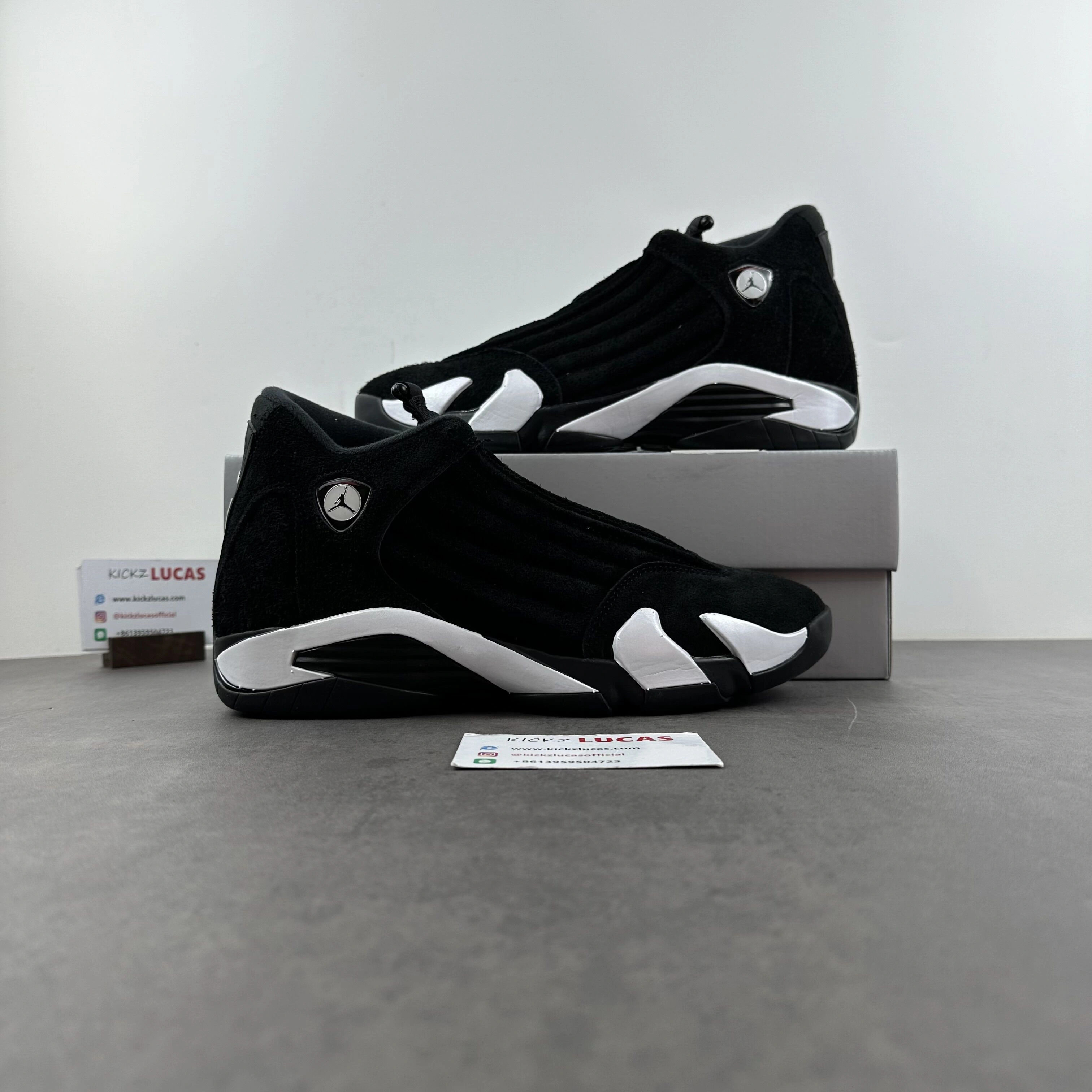 Air Jordan 14 Retro Black White 487471- Casual 2307