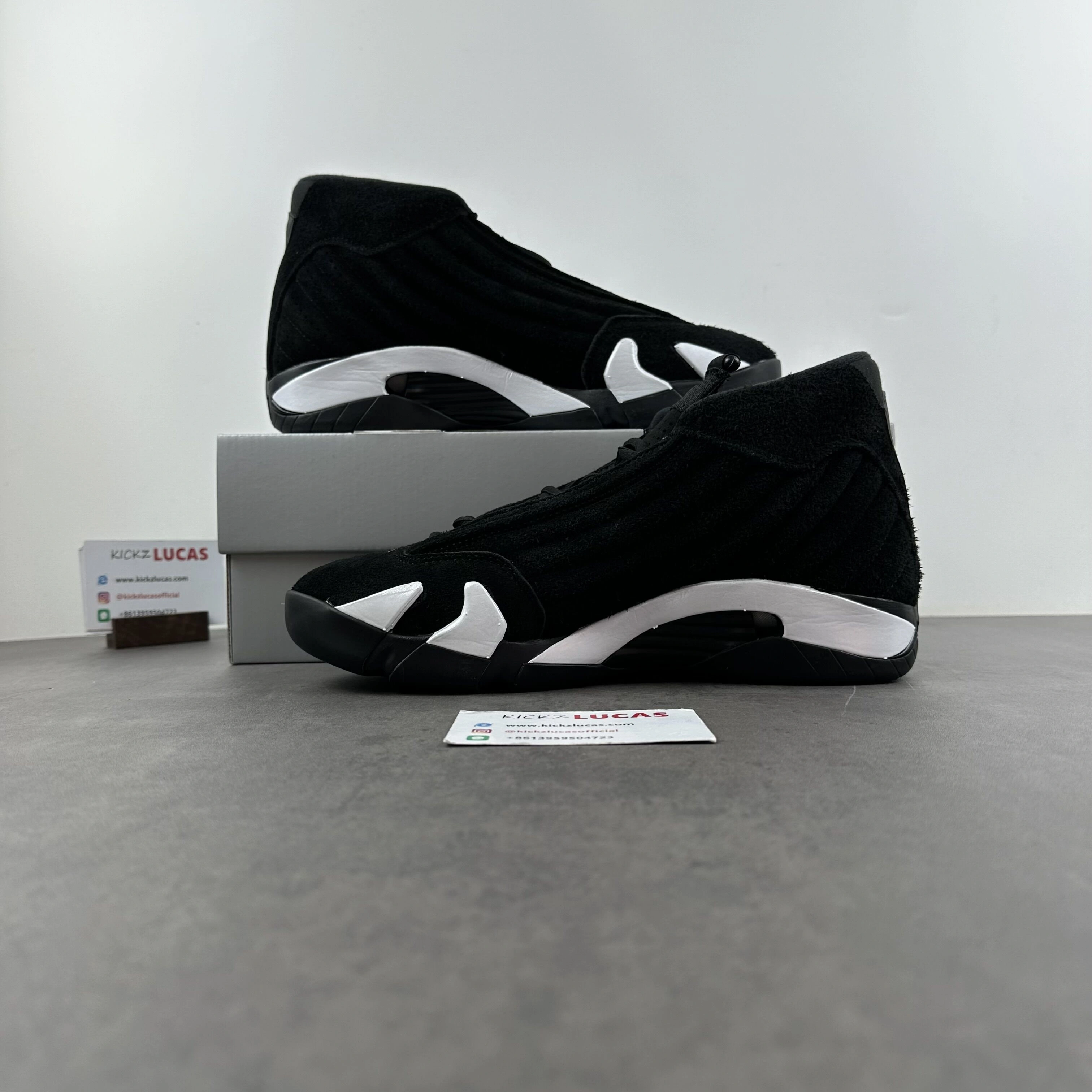 Air Jordan 14 Retro Black White 487471- Casual 2307