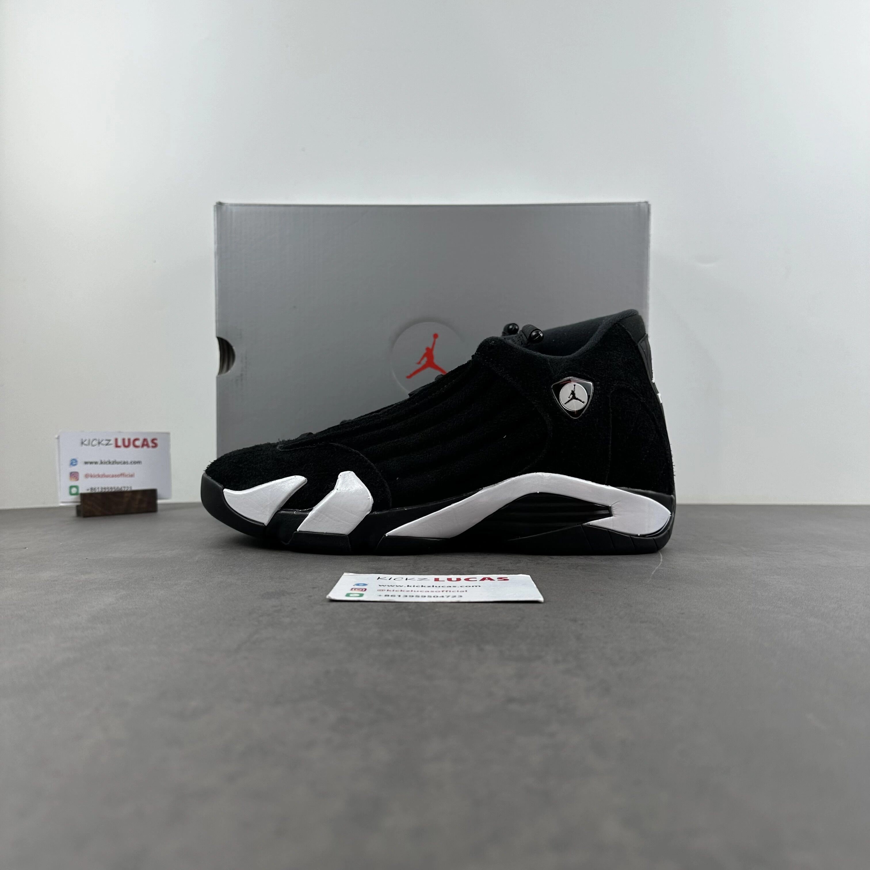 Air Jordan 14 Retro Black White 487471- Casual 2307