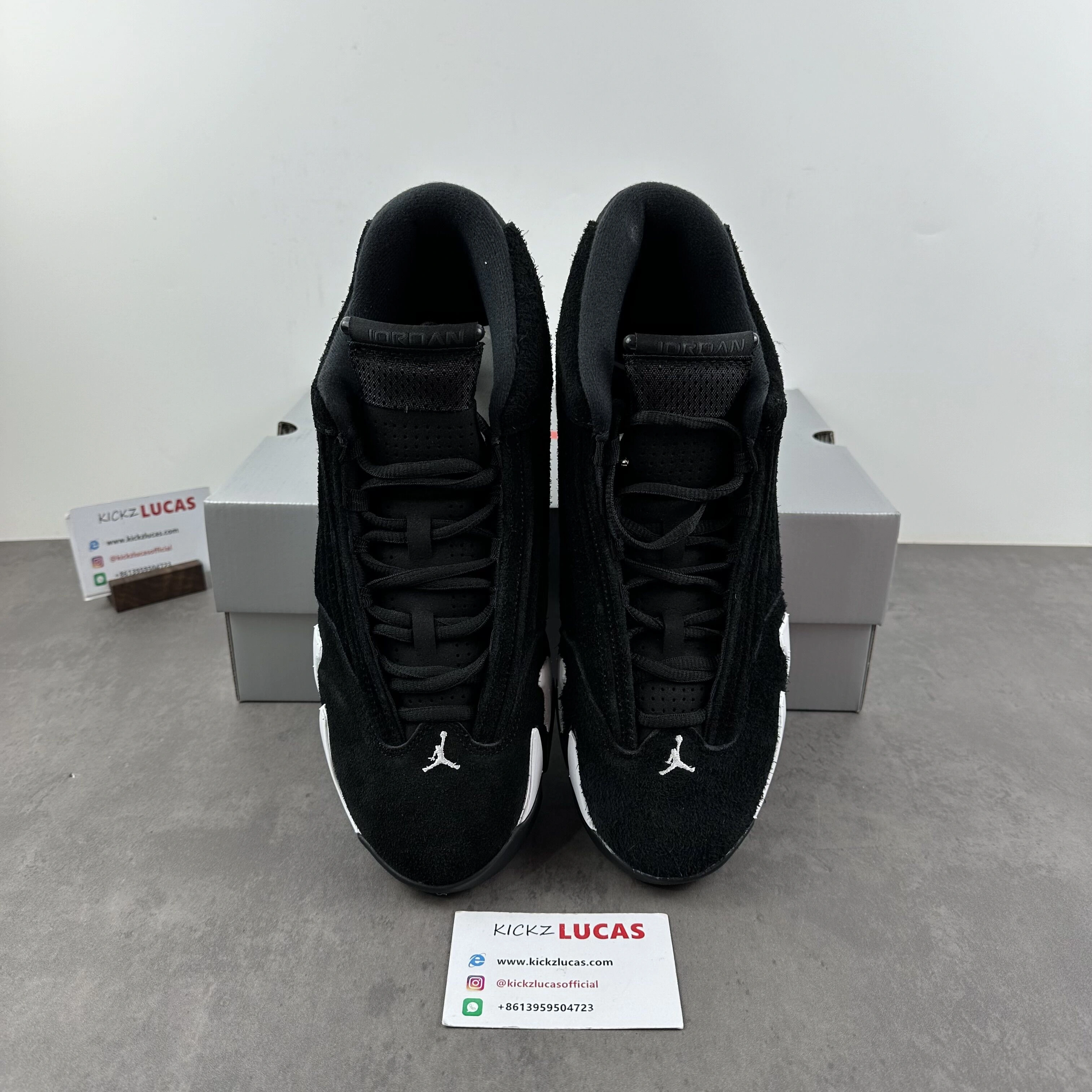 Air Jordan 14 Retro Black White 487471- Casual 2307