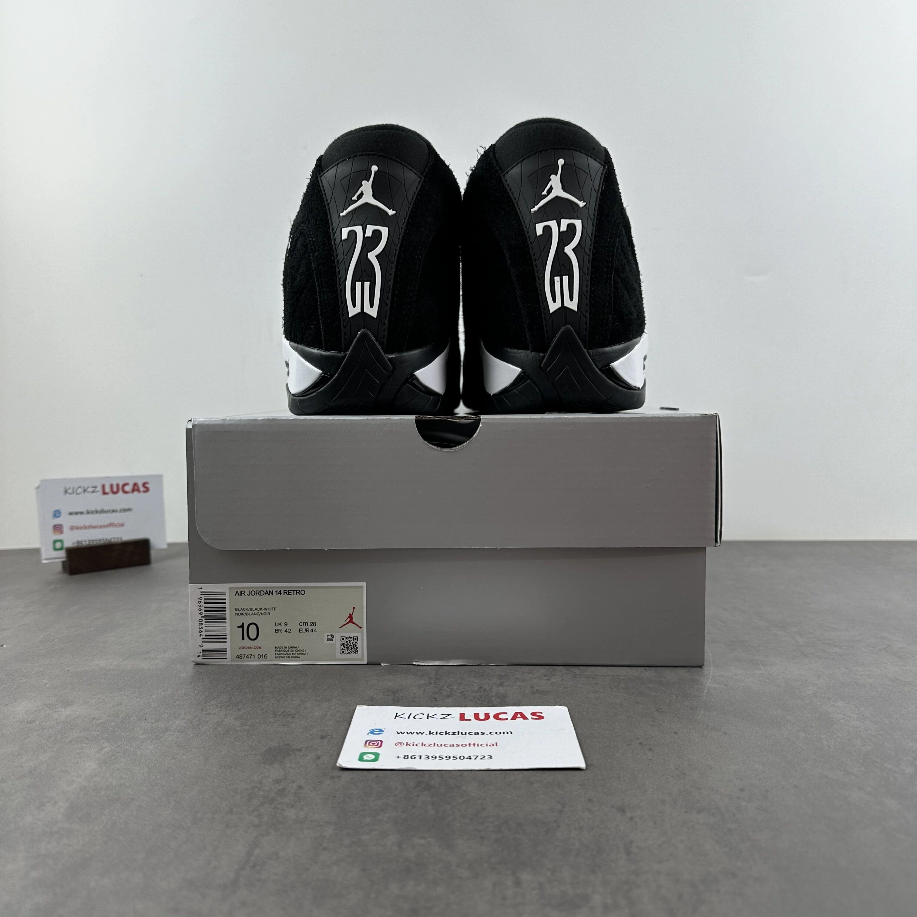 Air Jordan 14 Retro Black White 487471- Casual 2307