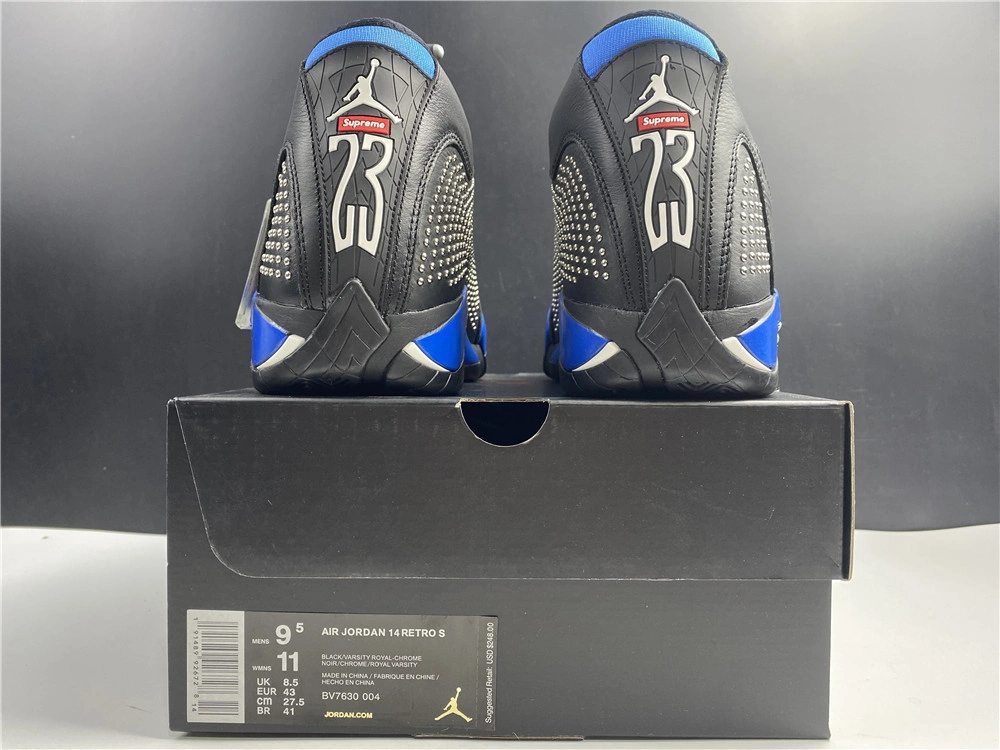 Cozy Air Jordan 14 Retro Supreme Black BV7630- 2317