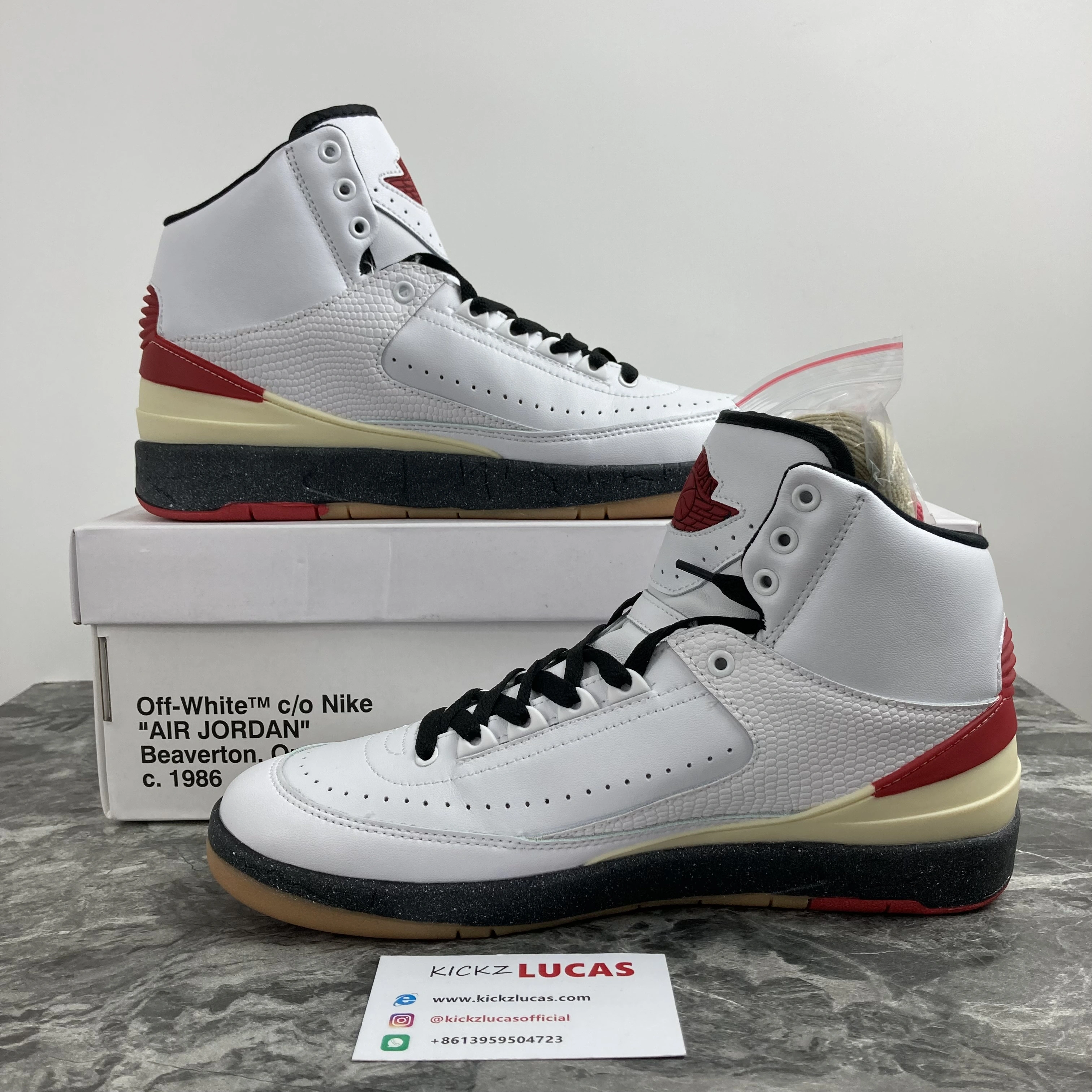 Trendy Air Jordan 2 Retro High SP Off-White White Red DJ4375- 1799