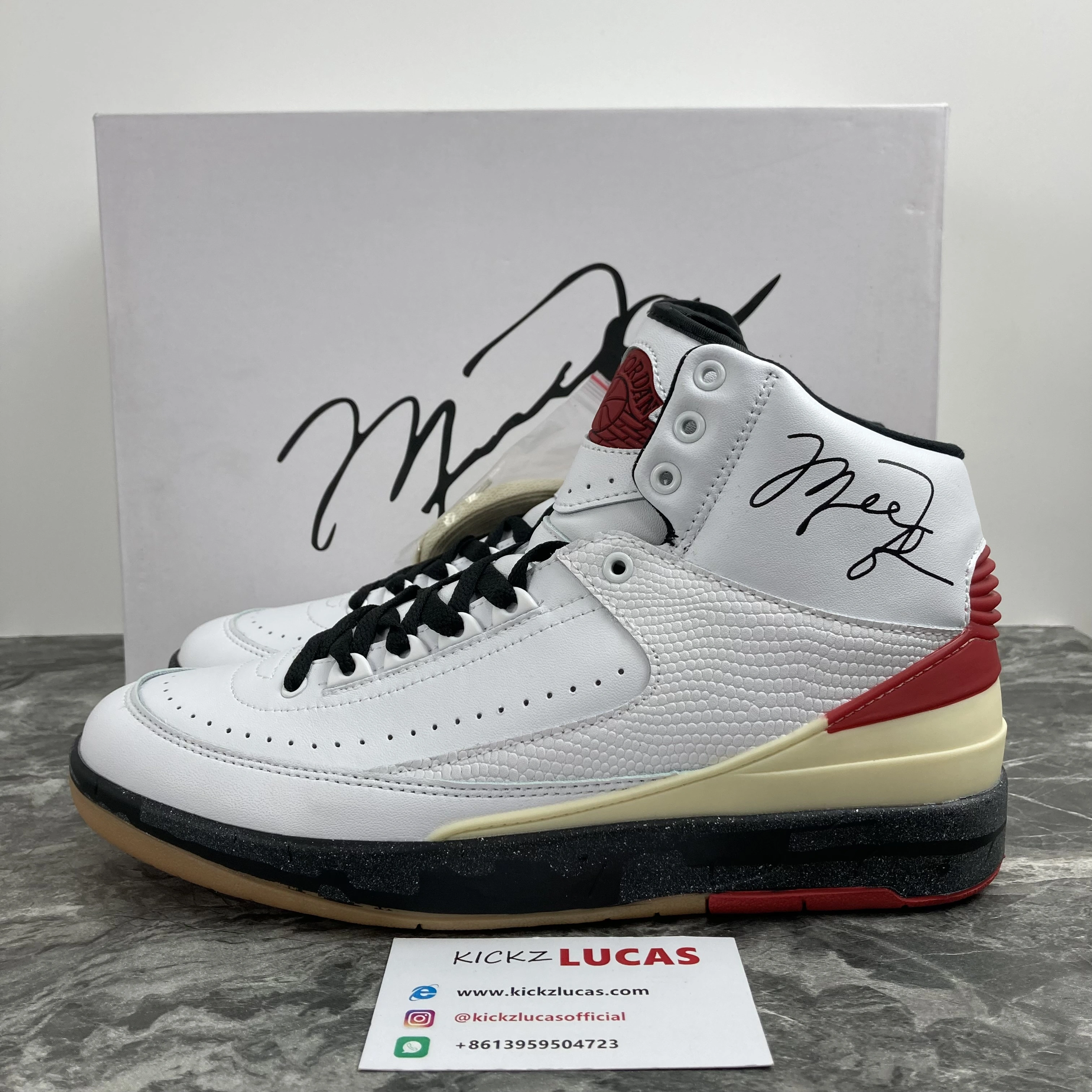 Trendy Air Jordan 2 Retro High SP Off-White White Red DJ4375- 1799