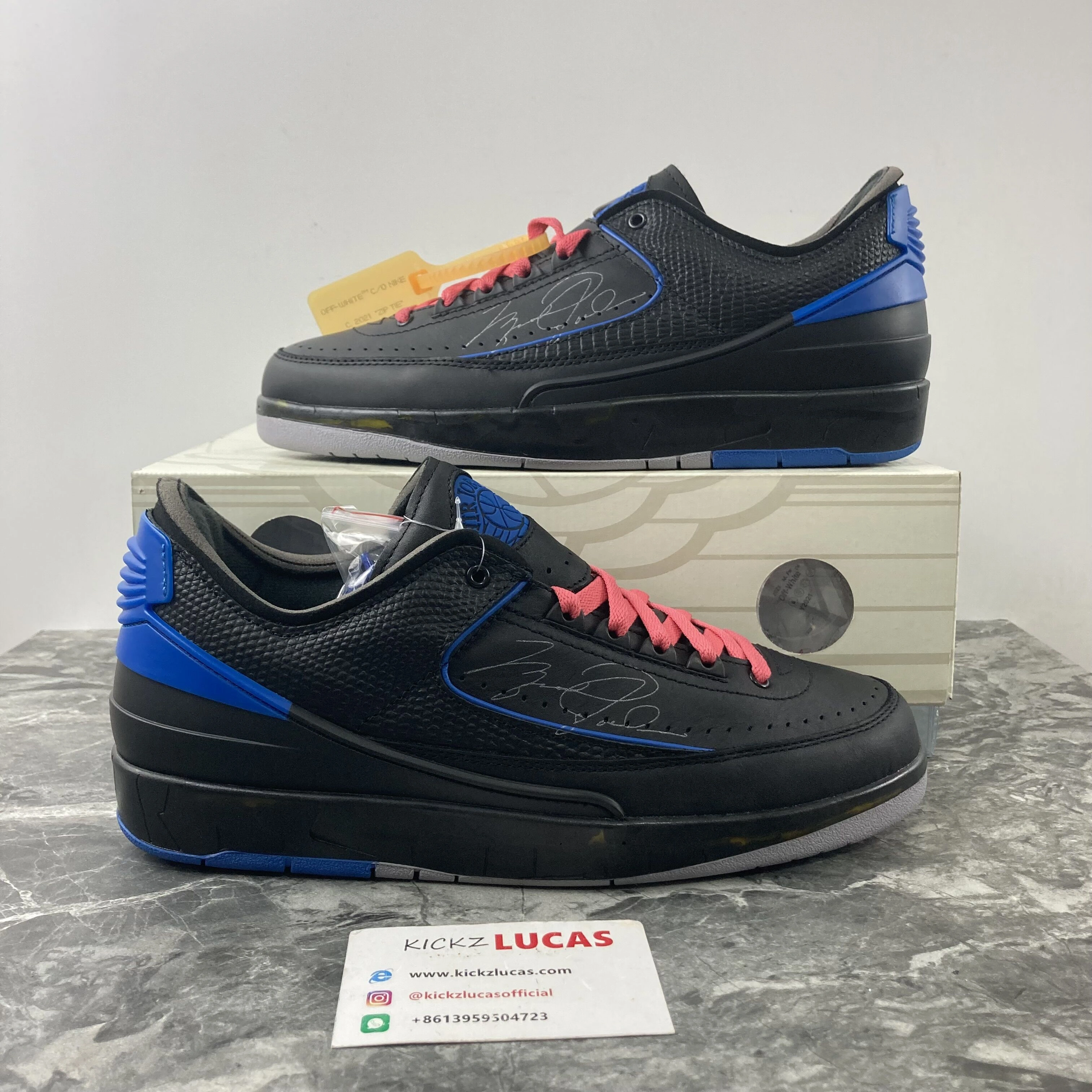 Air Jordan 2 Retro Low SP Off-White Black Blue DJ4375- SmartChoice 1803