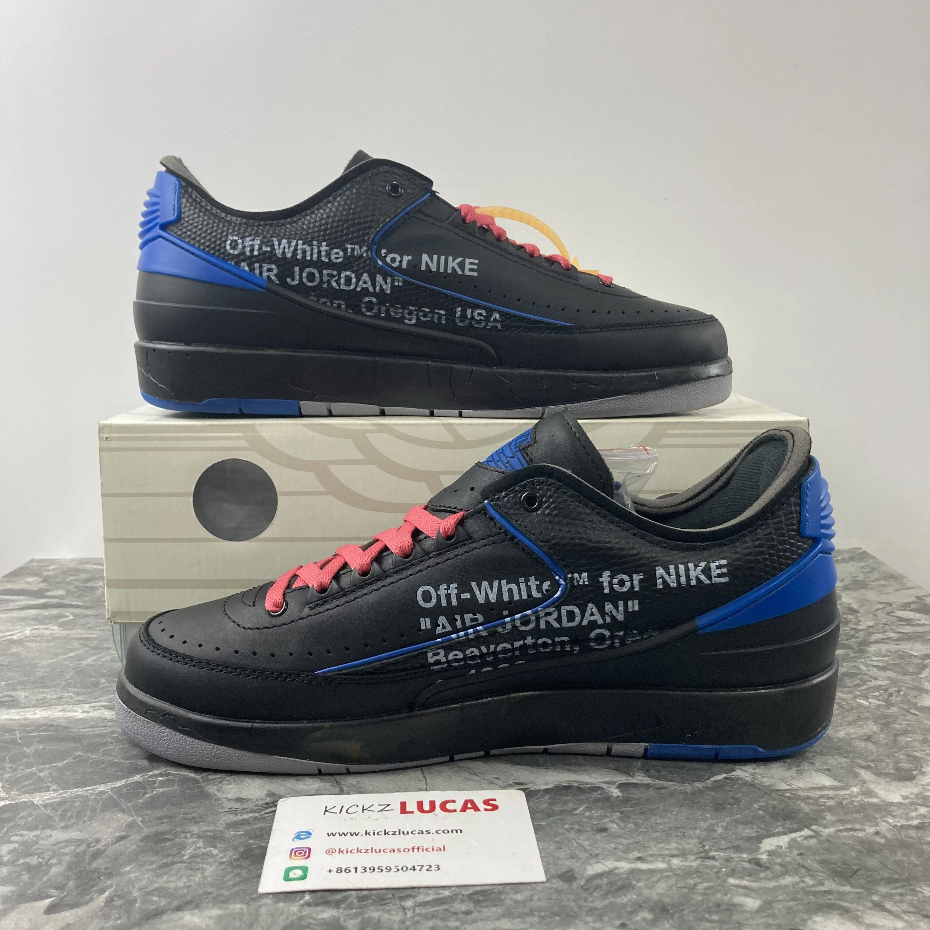 Air Jordan 2 Retro Low SP Off-White Black Blue DJ4375- SmartChoice 1803