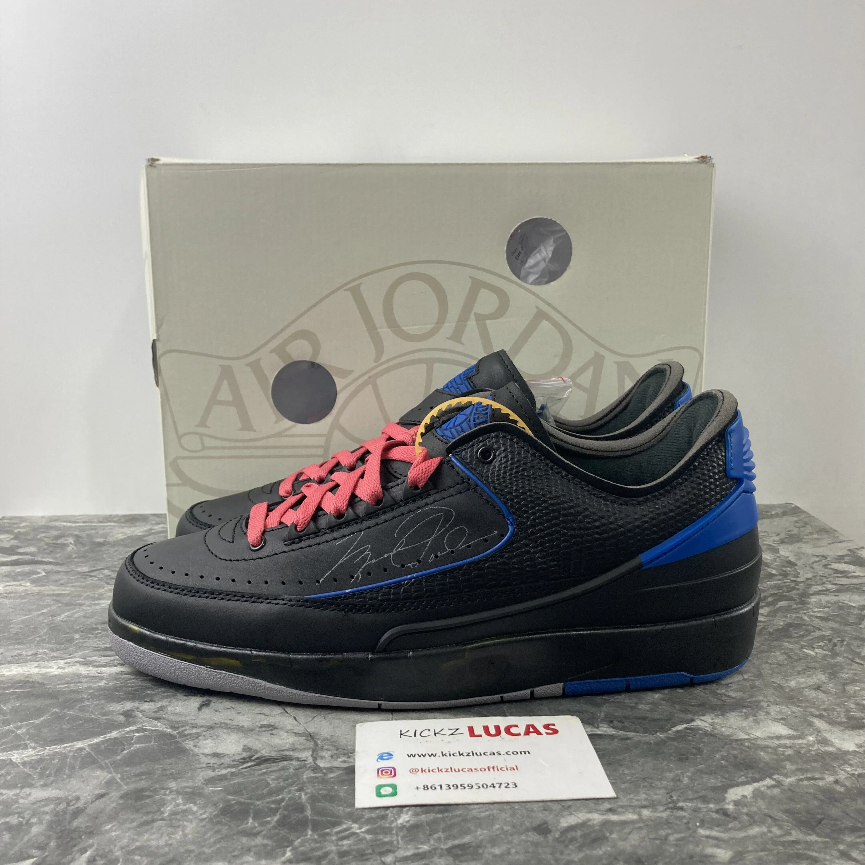 Air Jordan 2 Retro Low SP Off-White Black Blue DJ4375- SmartChoice 1803