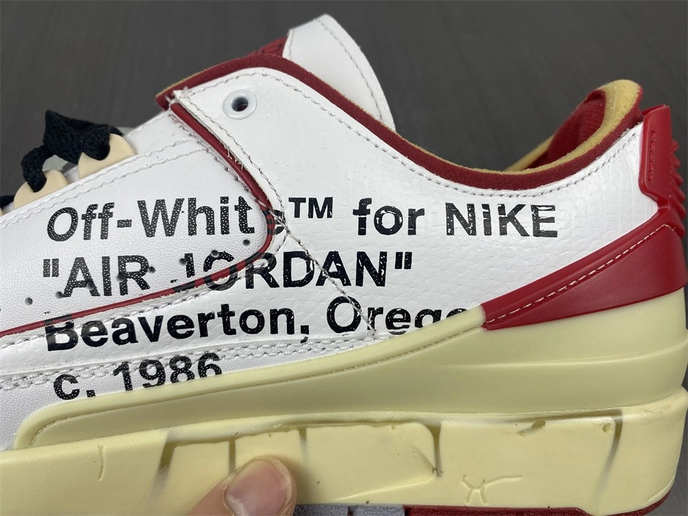 Air Jordan 2 Retro Low SP Off-White White Red DJ4375- Snug 1806