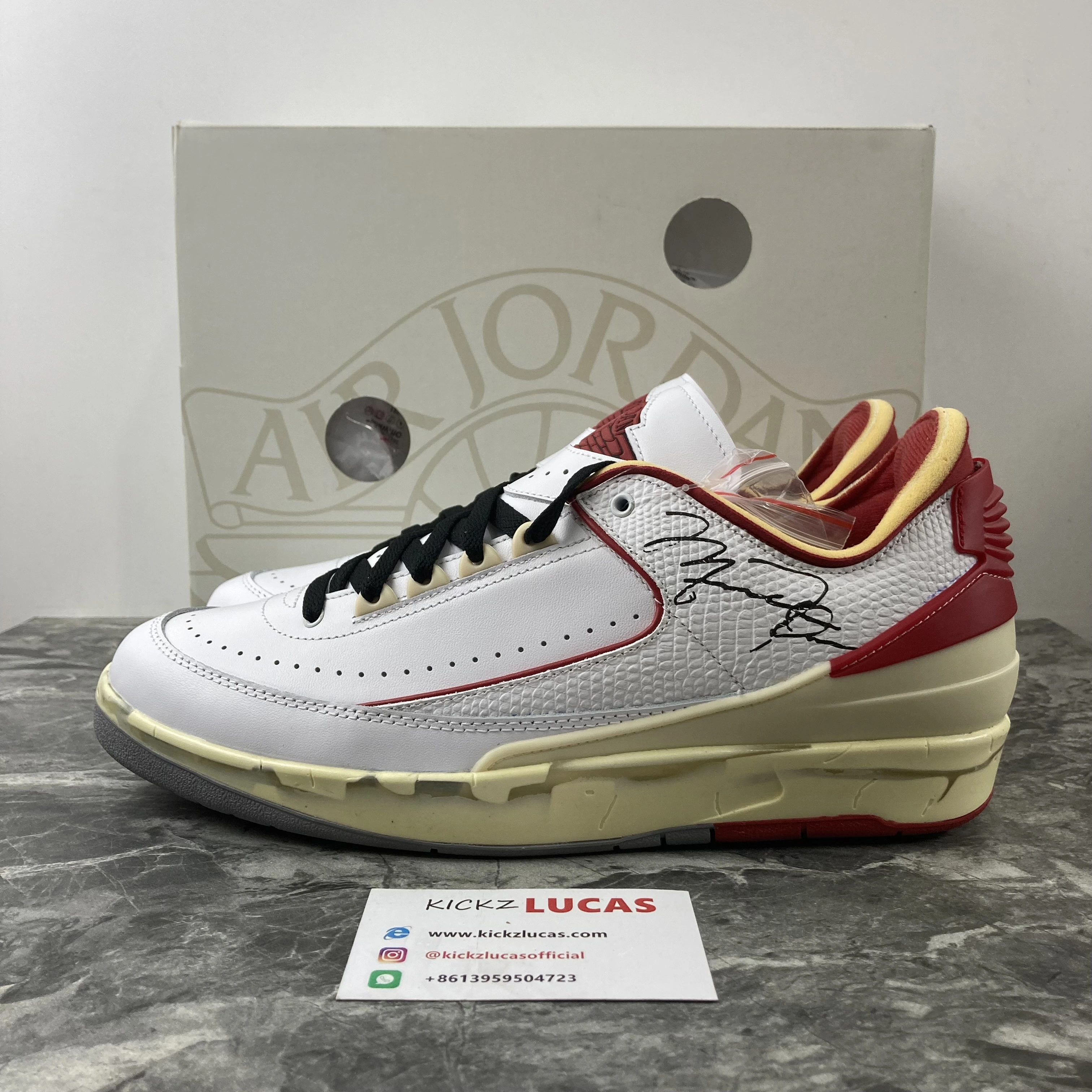 Air Jordan 2 Retro Low SP Off-White White Red DJ4375- Snug 1806