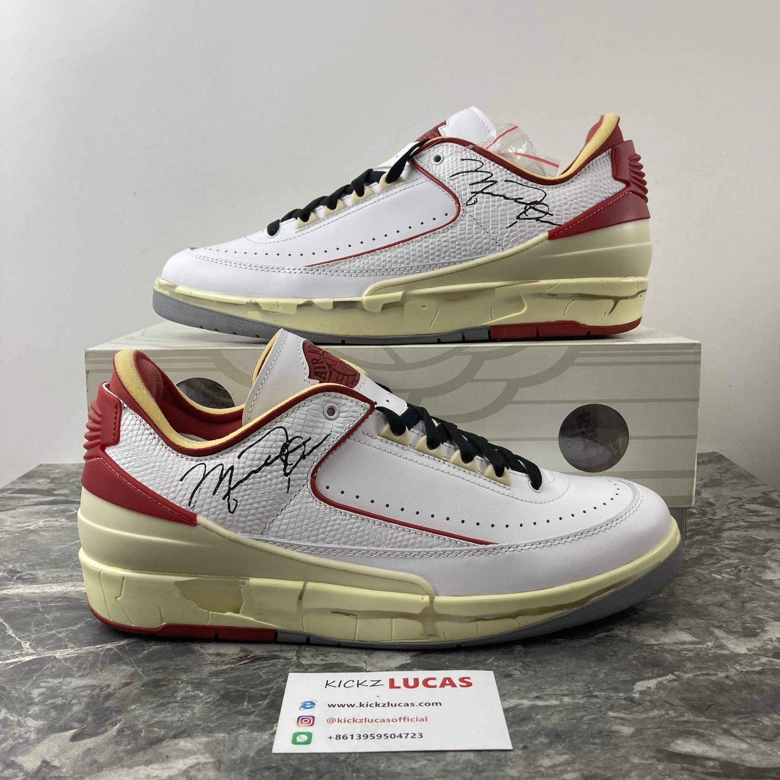 Air Jordan 2 Retro Low SP Off-White White Red DJ4375- Snug 1806