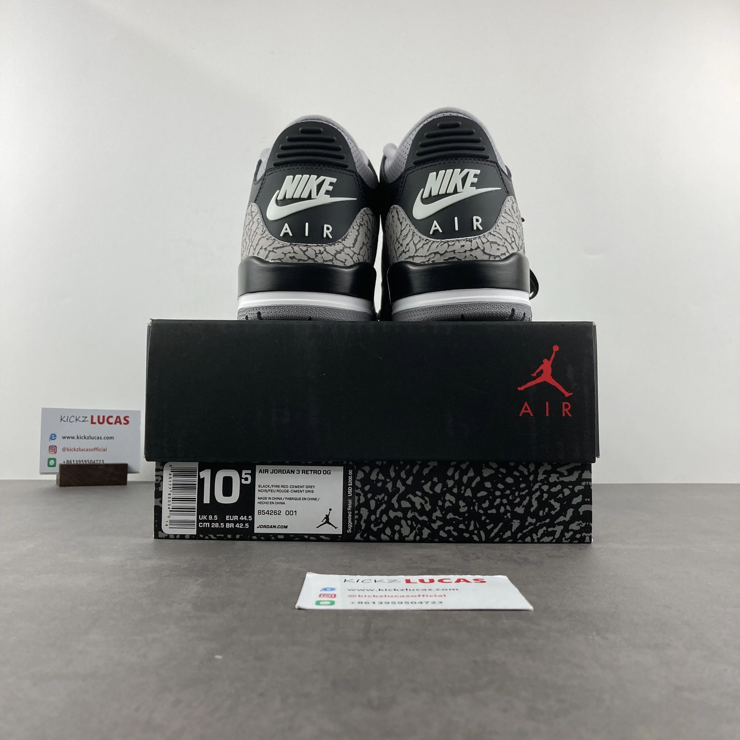 Affordable Air Jordan 3 Retro Black Cement 854262- 1868