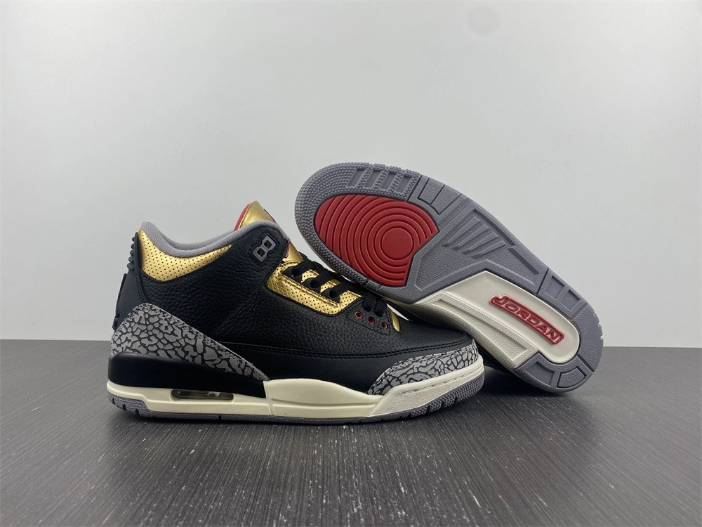 Efficient Air Jordan 3 Retro Black Cement Gold CK9246- 1857