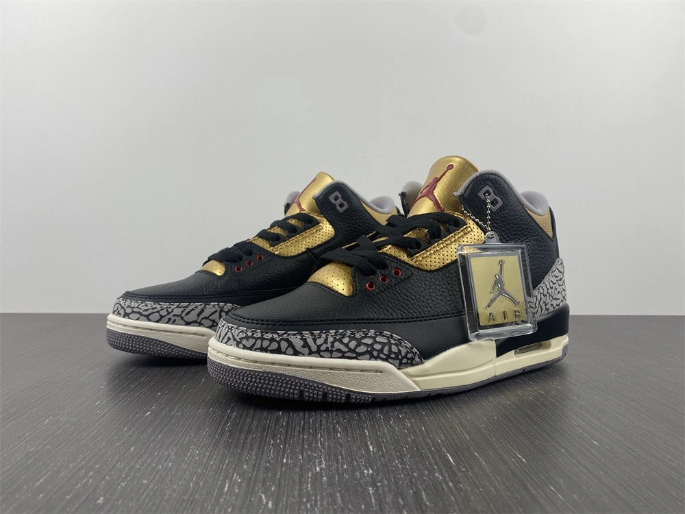 Efficient Air Jordan 3 Retro Black Cement Gold CK9246- 1857