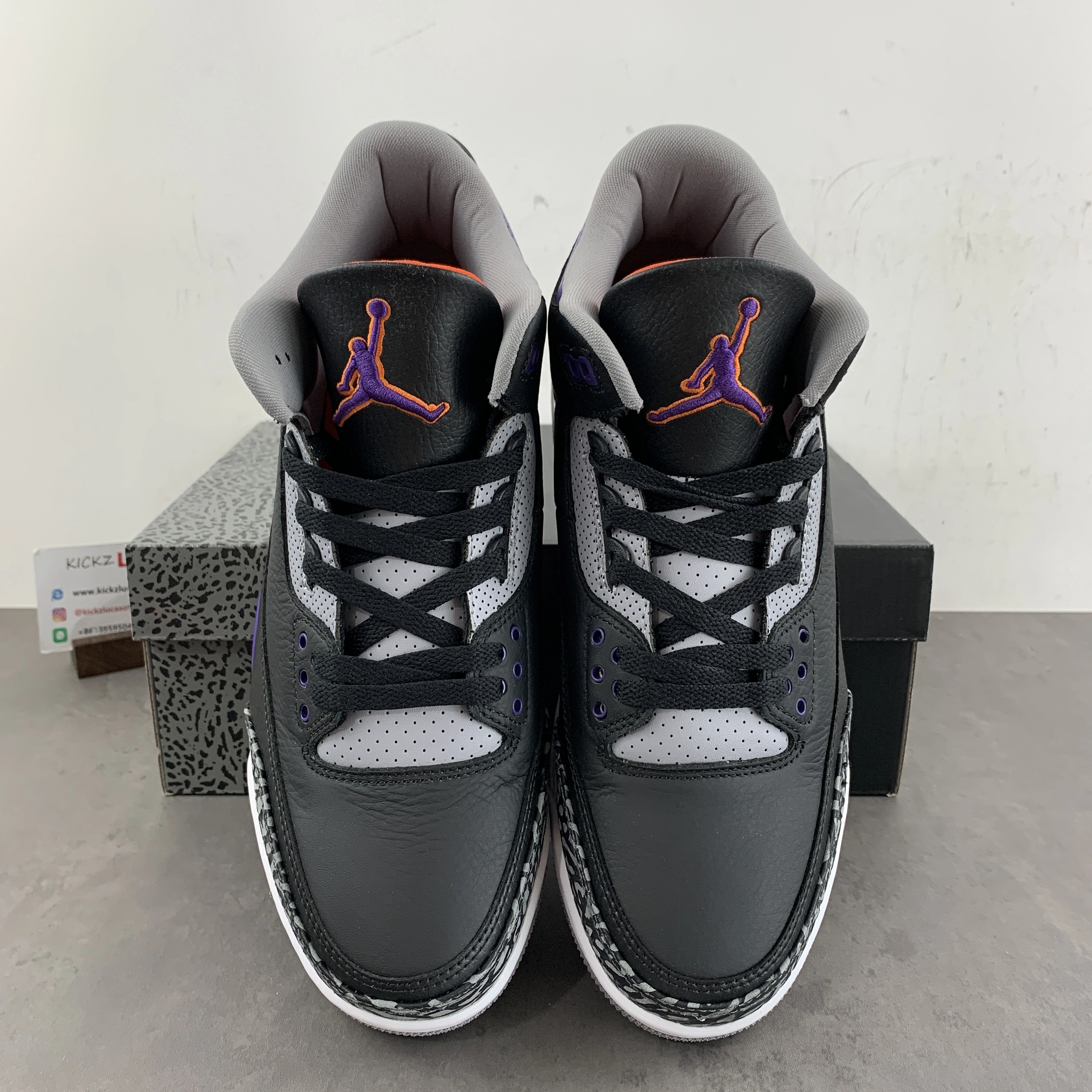 Air Jordan 3 Retro Black Court Purple CT8532- Unisex 1887