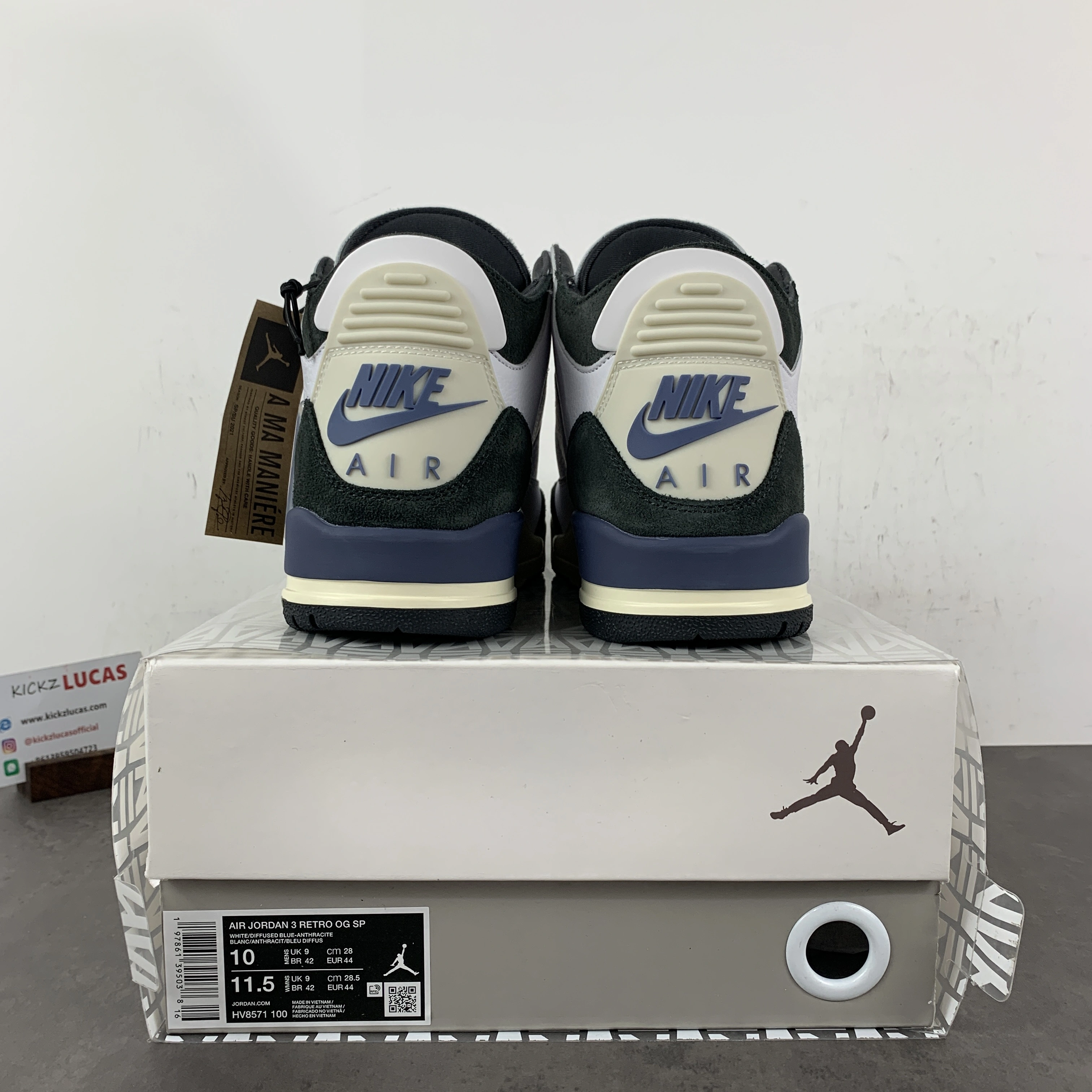 Premium Air Jordan 3 Retro OG SP A Ma Maniére Diffused Blue HV8571- 1809