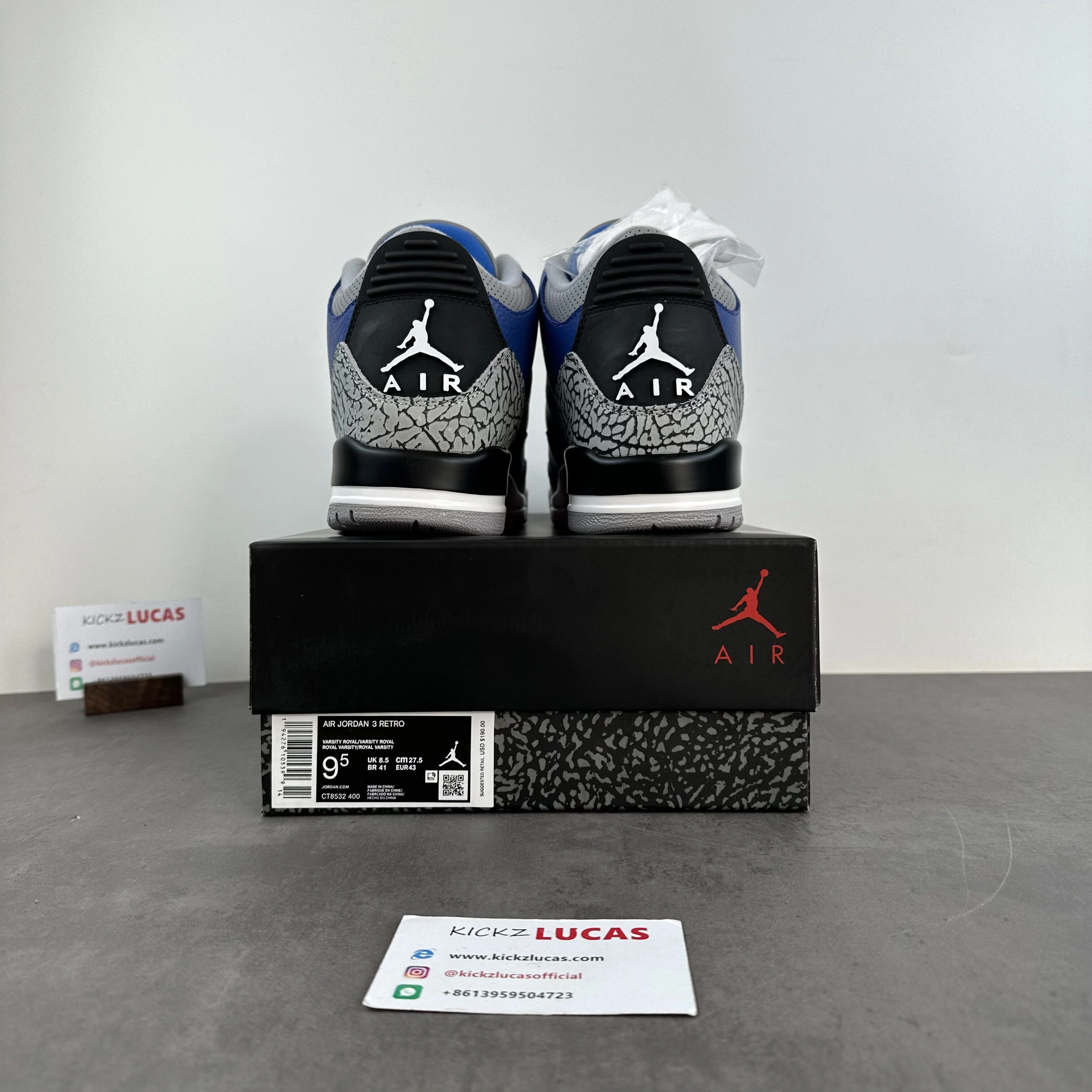 EasyMatch Air Jordan 3 Retro Varsity Royal Cement CT8532- 1881