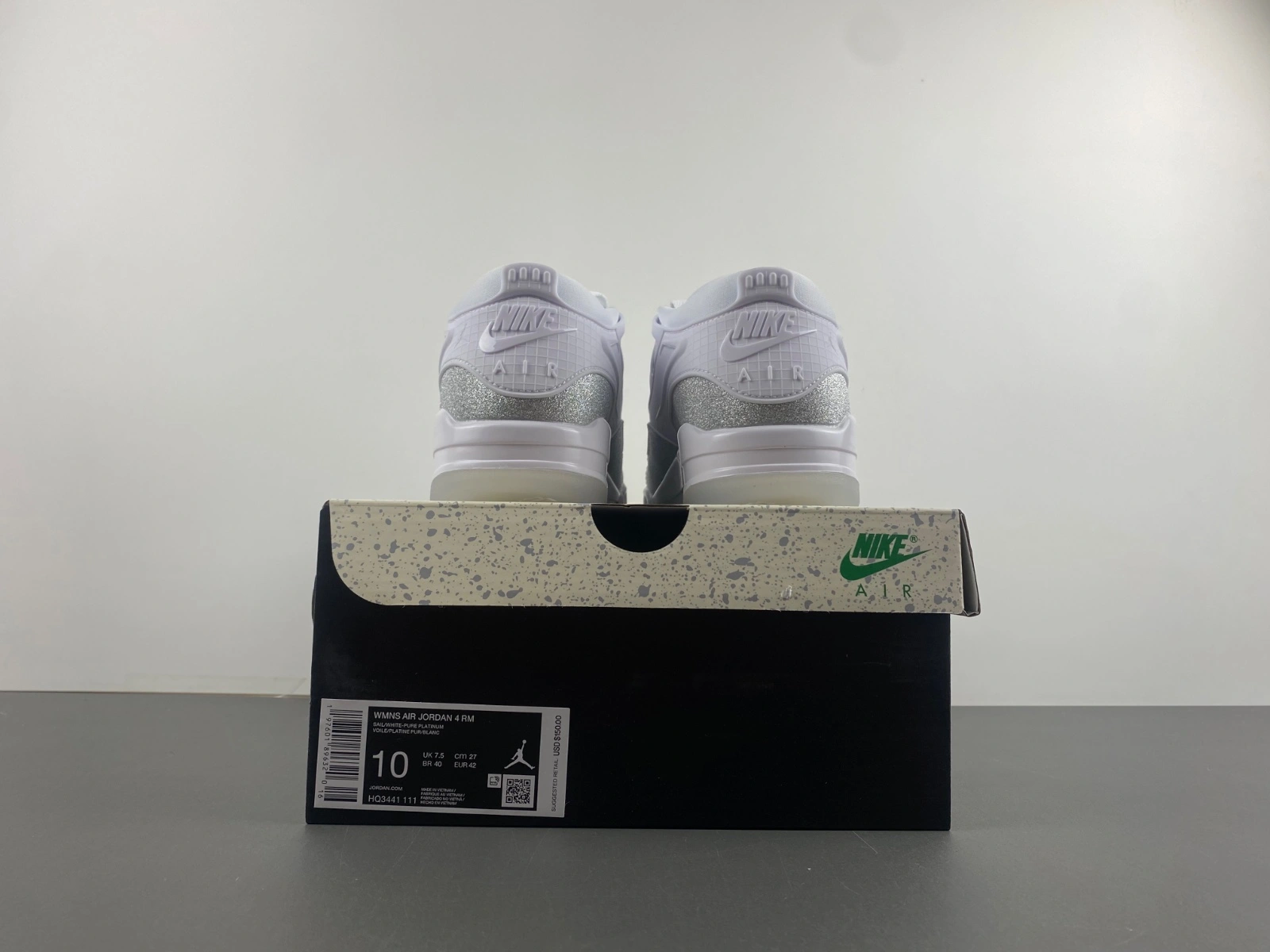 Classic Air Jordan 4 RM White Sliver HQ3441- 1919