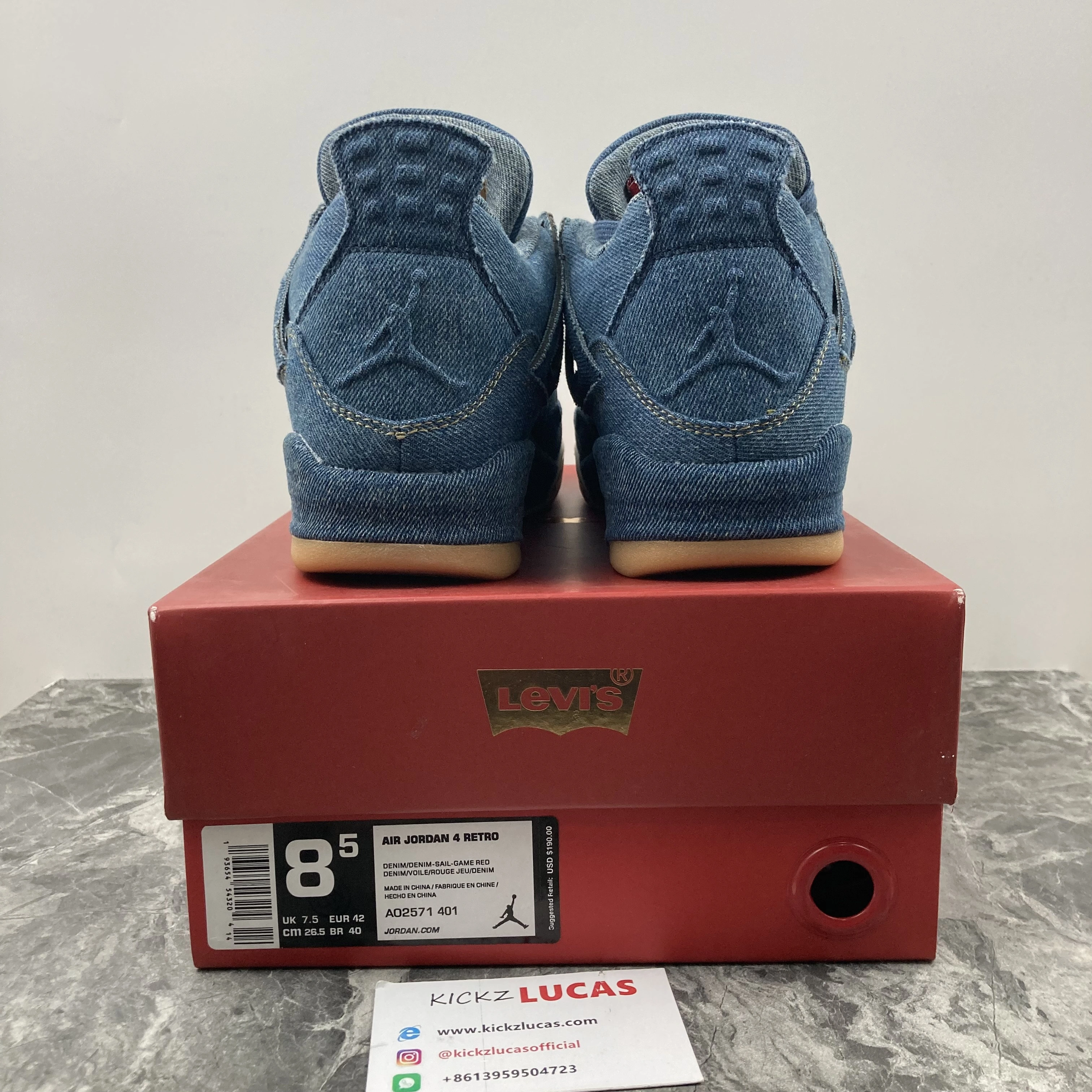 Air Jordan 4 Retro Levi's Denim AO2571- SoftTouch 1990