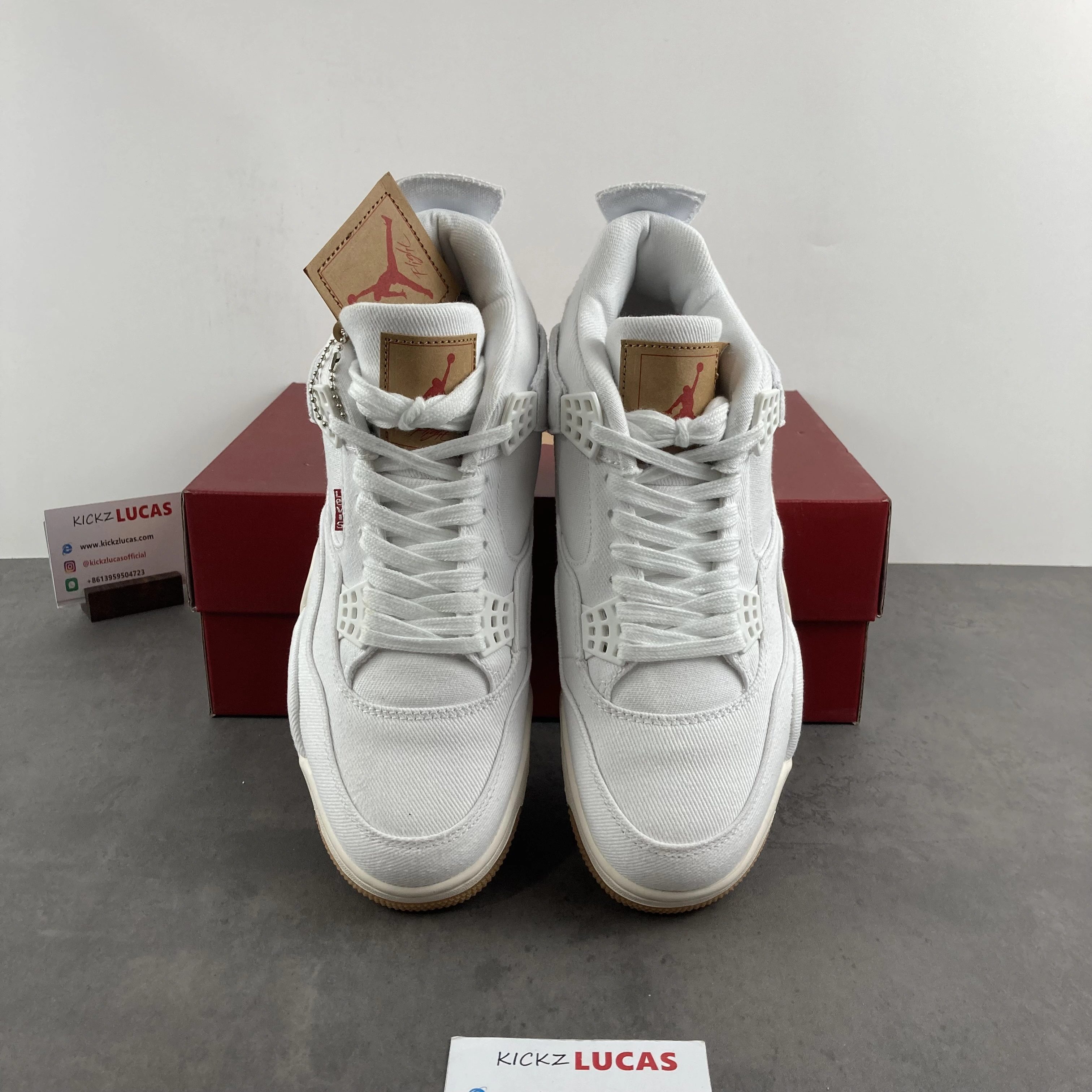 Bold Air Jordan 4 Retro Levi's White (Levi's Tag) AO2571- 1981