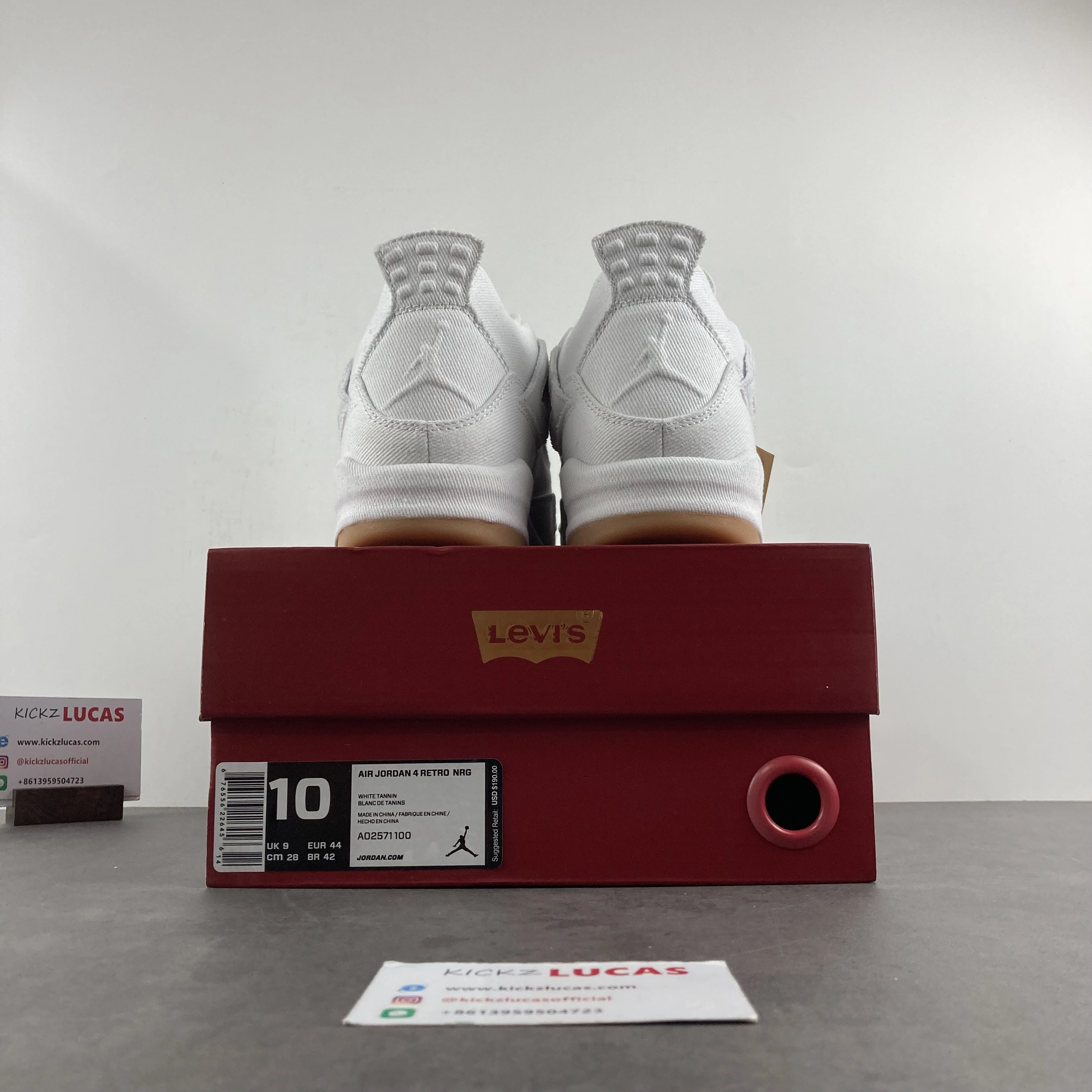 Bold Air Jordan 4 Retro Levi's White (Levi's Tag) AO2571- 1981