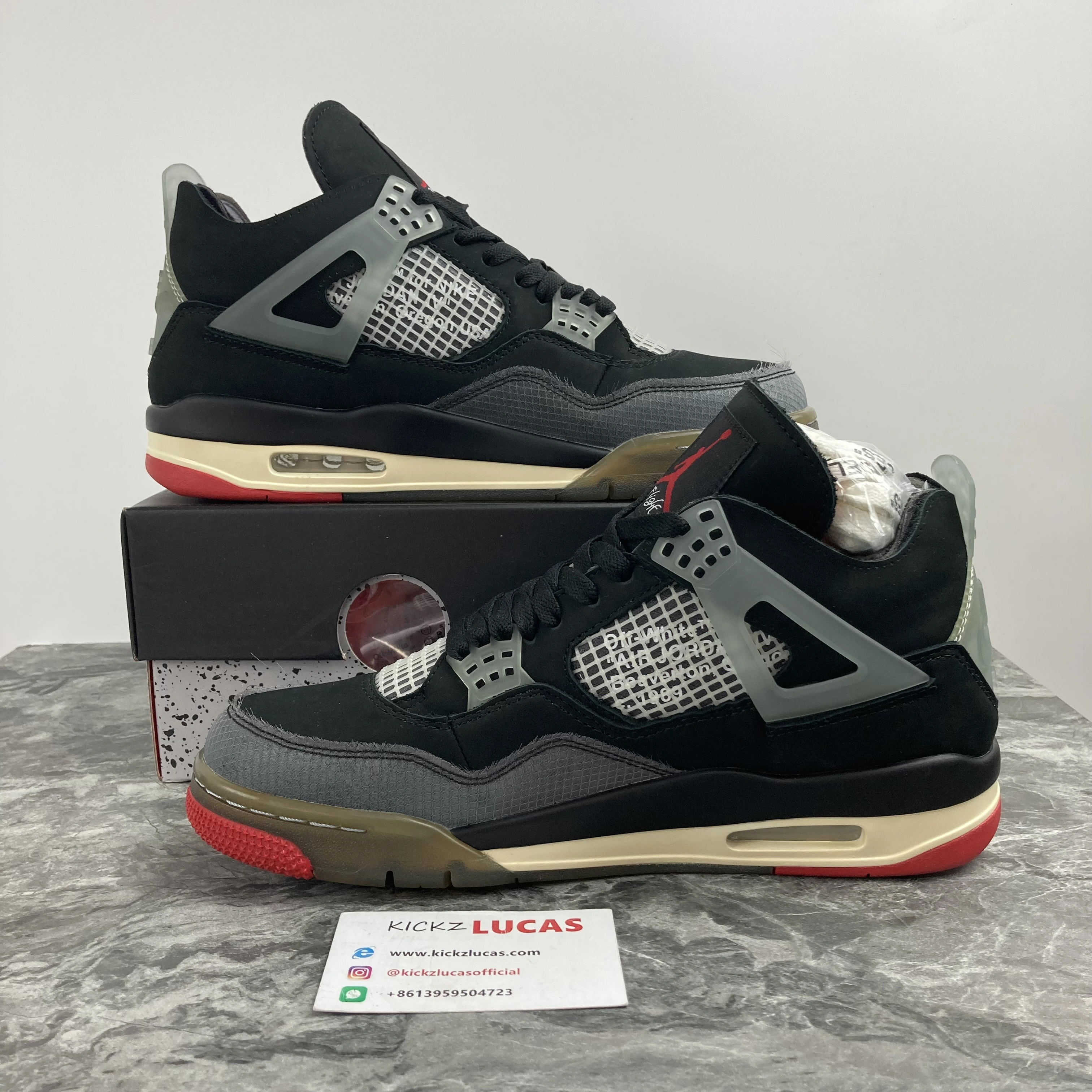 Trendy Air Jordan 4 Retro Off-White Bred CV9388- 1968