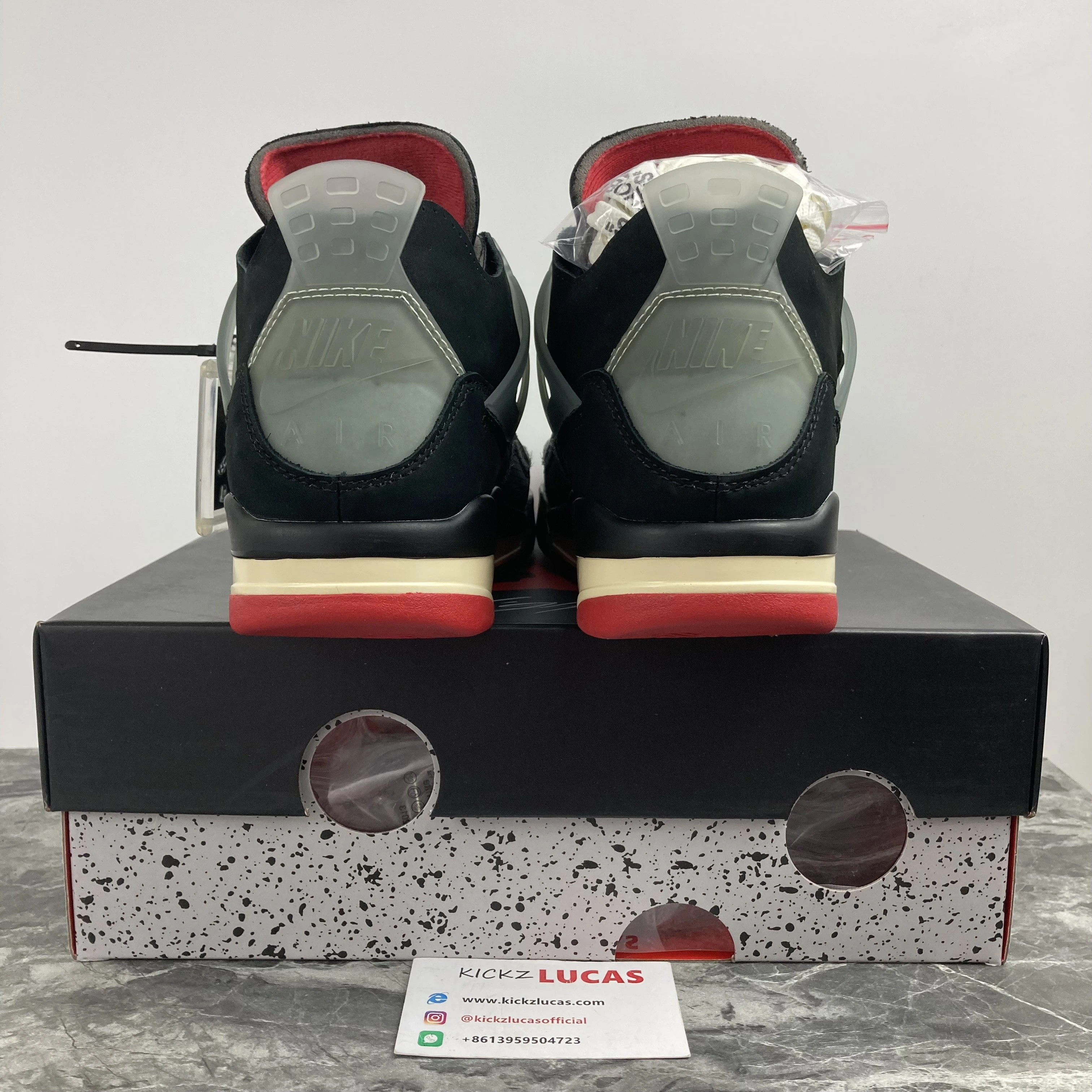 Trendy Air Jordan 4 Retro Off-White Bred CV9388- 1968