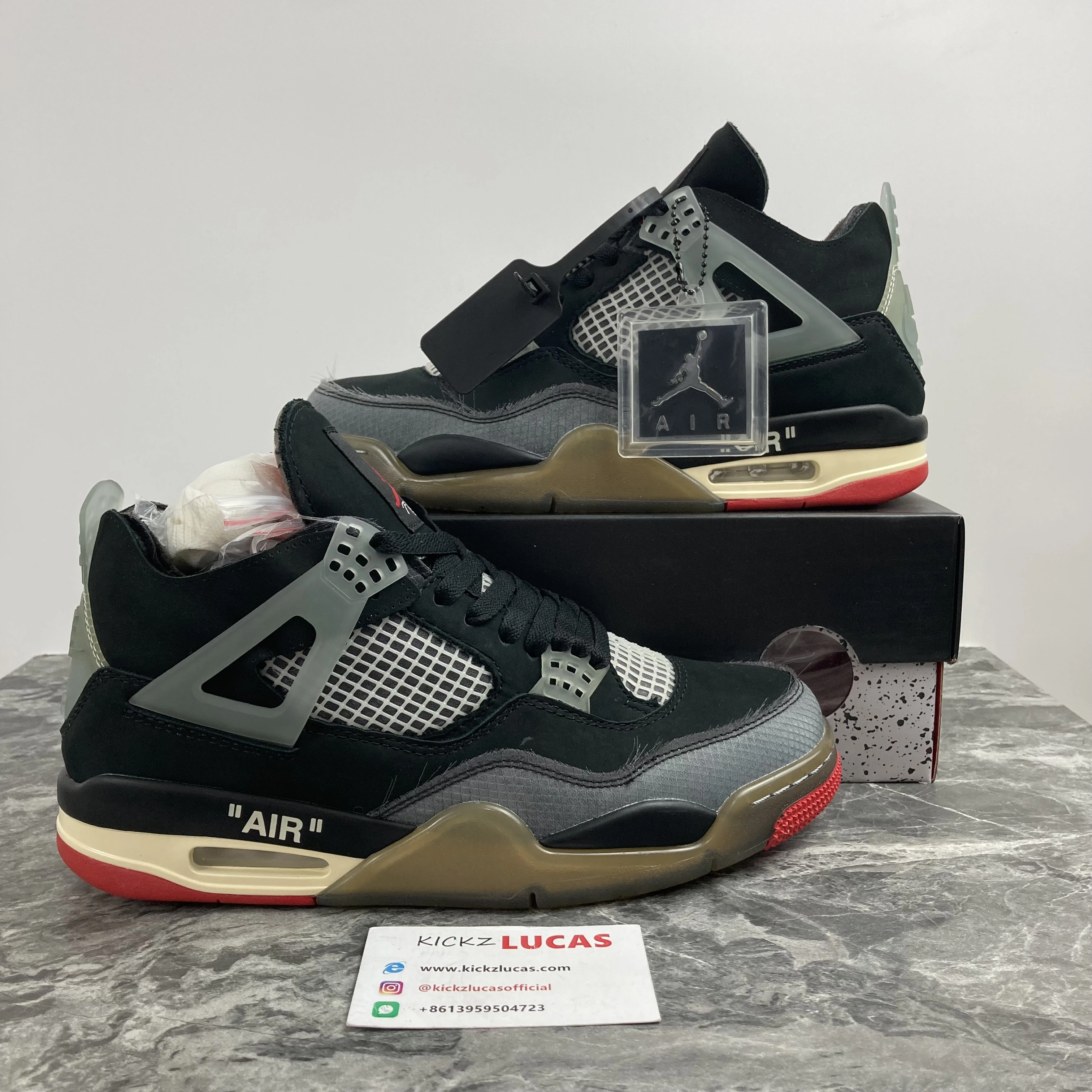 Trendy Air Jordan 4 Retro Off-White Bred CV9388- 1968