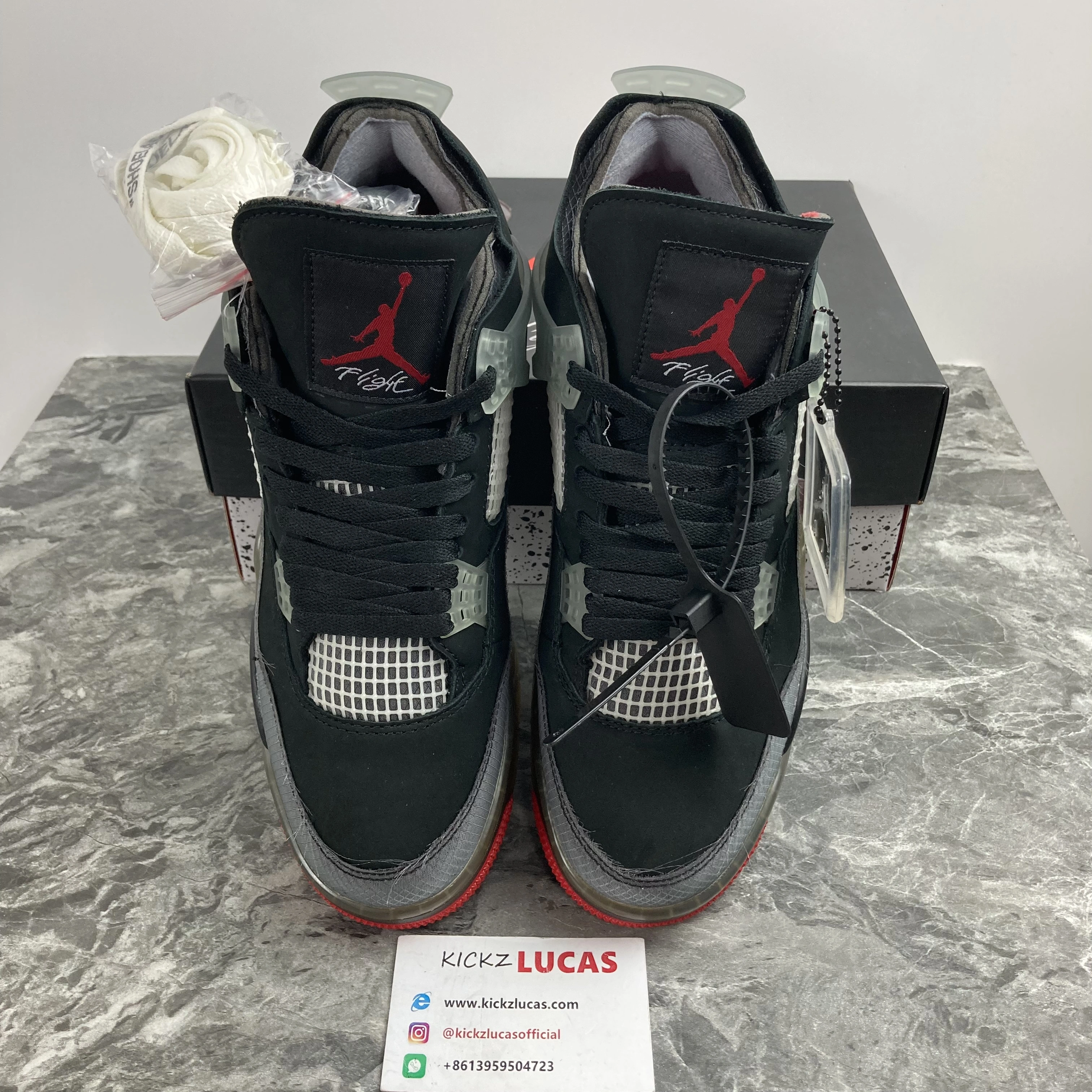 Trendy Air Jordan 4 Retro Off-White Bred CV9388- 1968