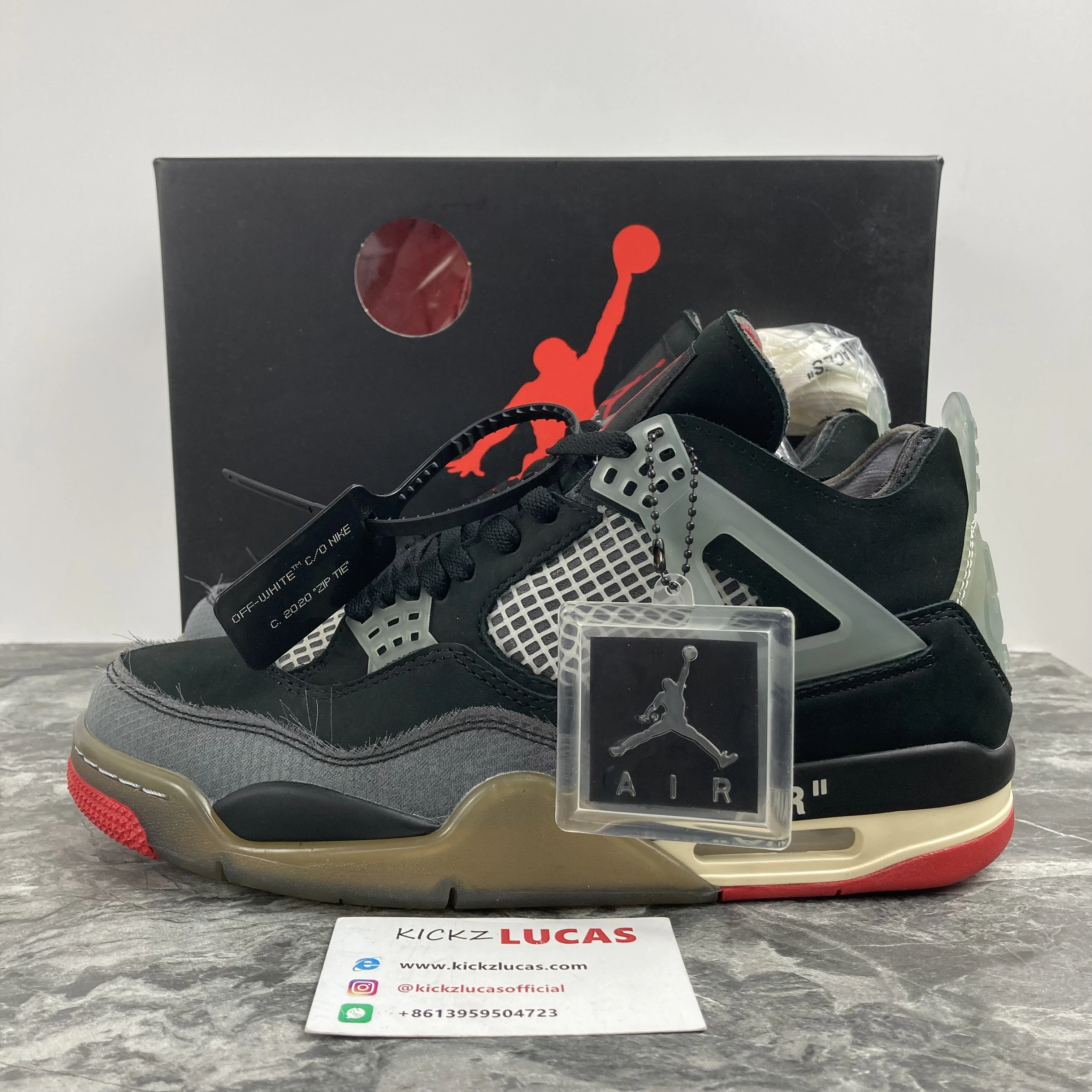 Trendy Air Jordan 4 Retro Off-White Bred CV9388- 1968