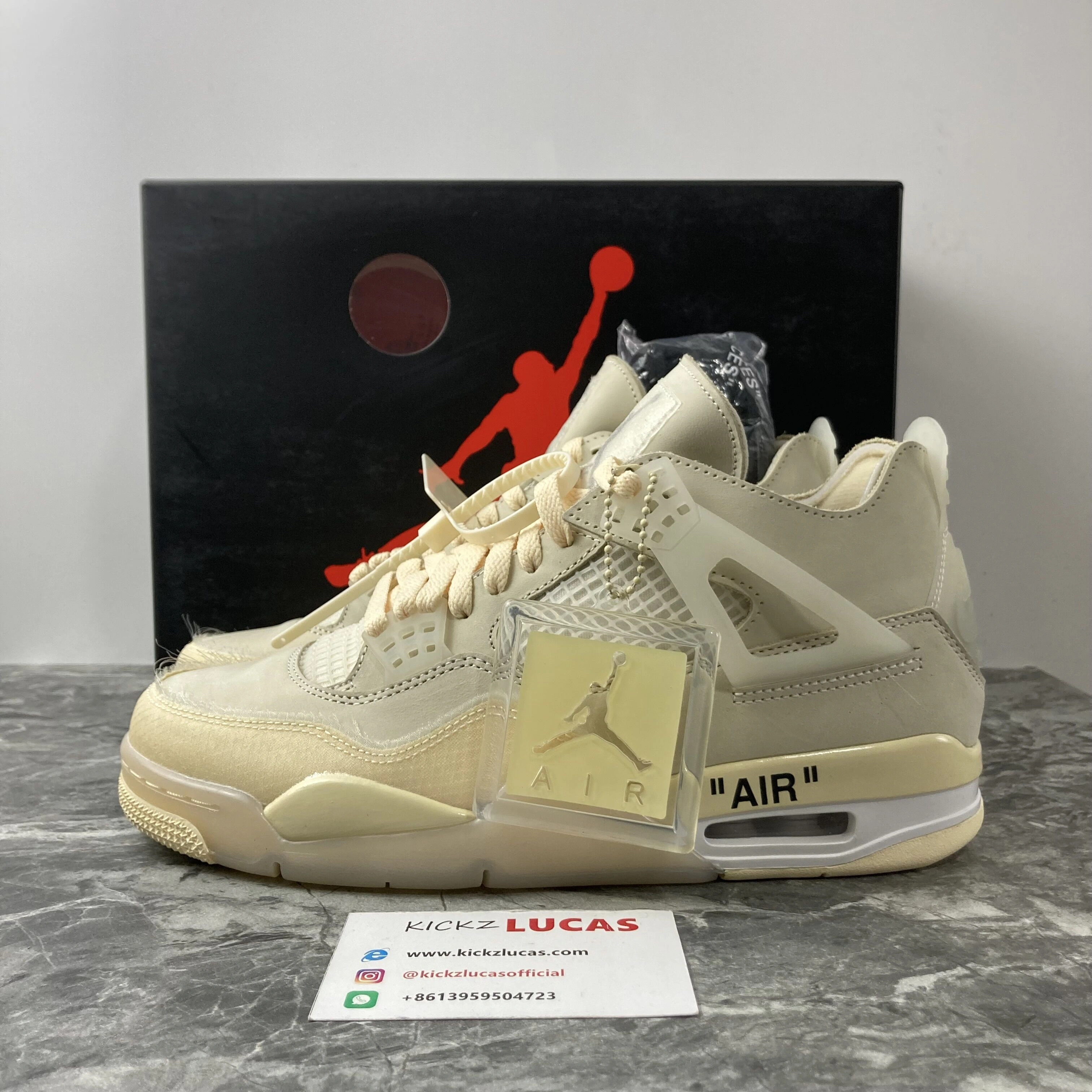 Unisex Air Jordan 4 Retro Off-White Sail CV9388- 1998