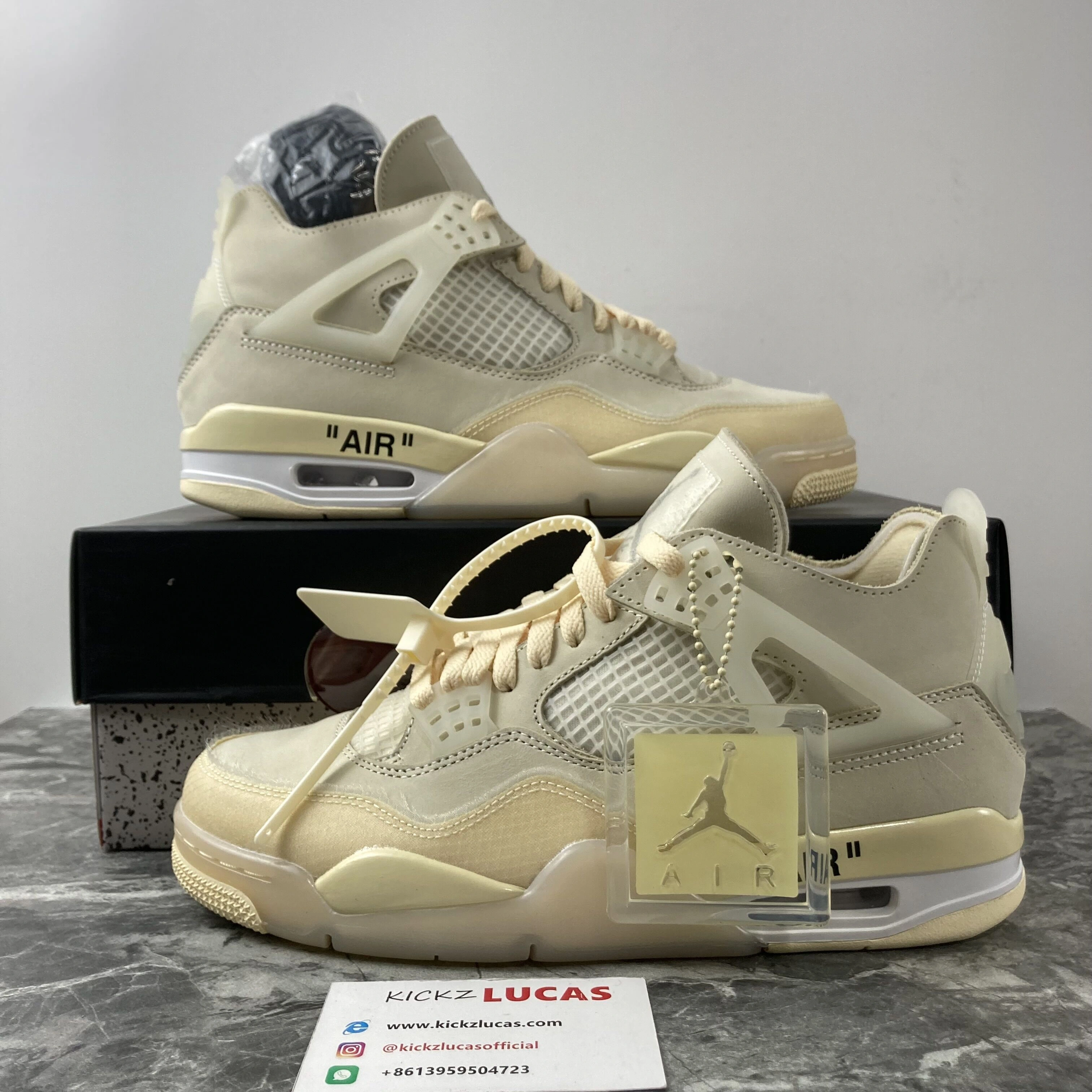 Unisex Air Jordan 4 Retro Off-White Sail CV9388- 1998