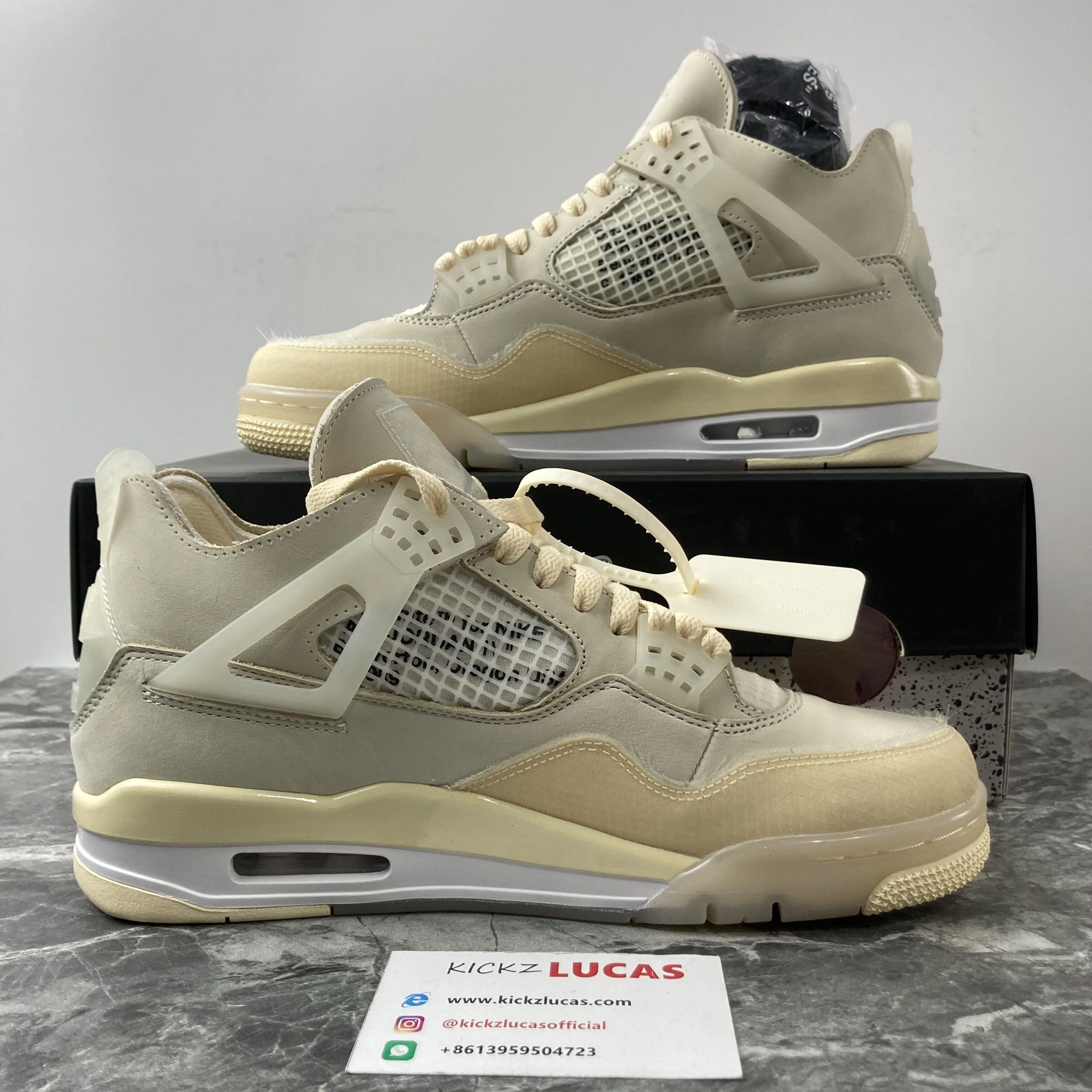 Unisex Air Jordan 4 Retro Off-White Sail CV9388- 1998