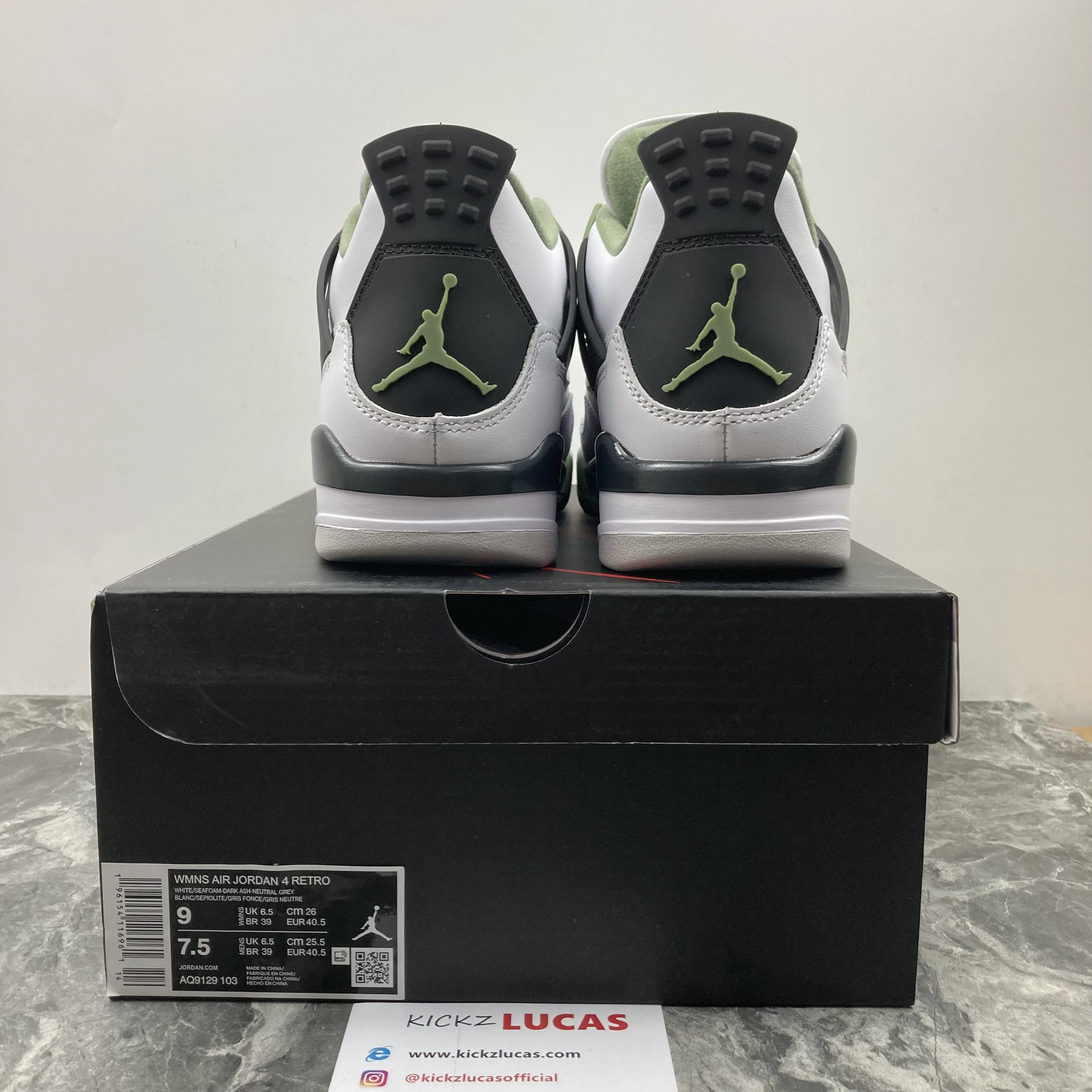Snug Air Jordan 4 WMNS Seafoam AQ9129- 1975