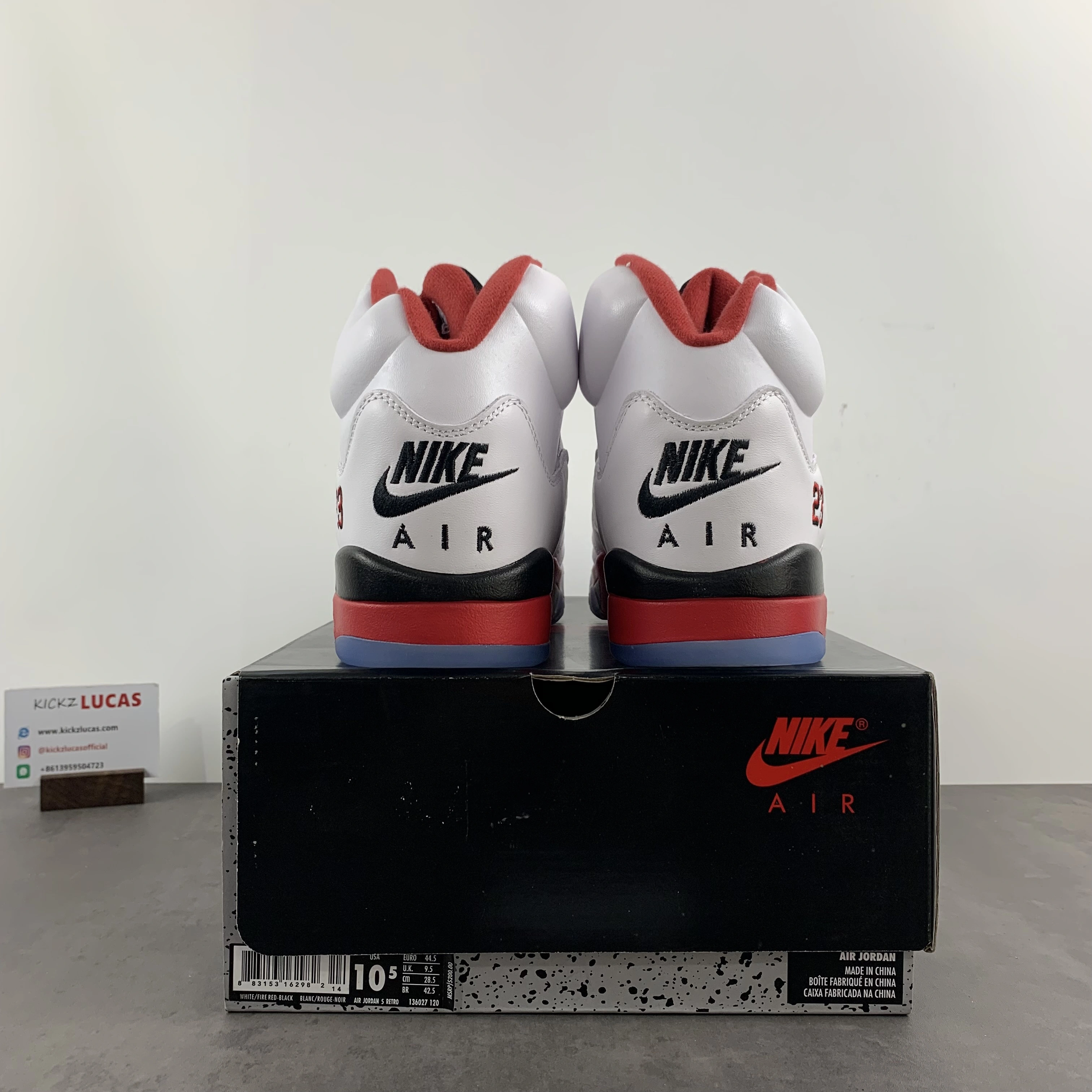 SportInspired Air Jordan 5 Retro Fire Red Black Tongue 136027- 2052