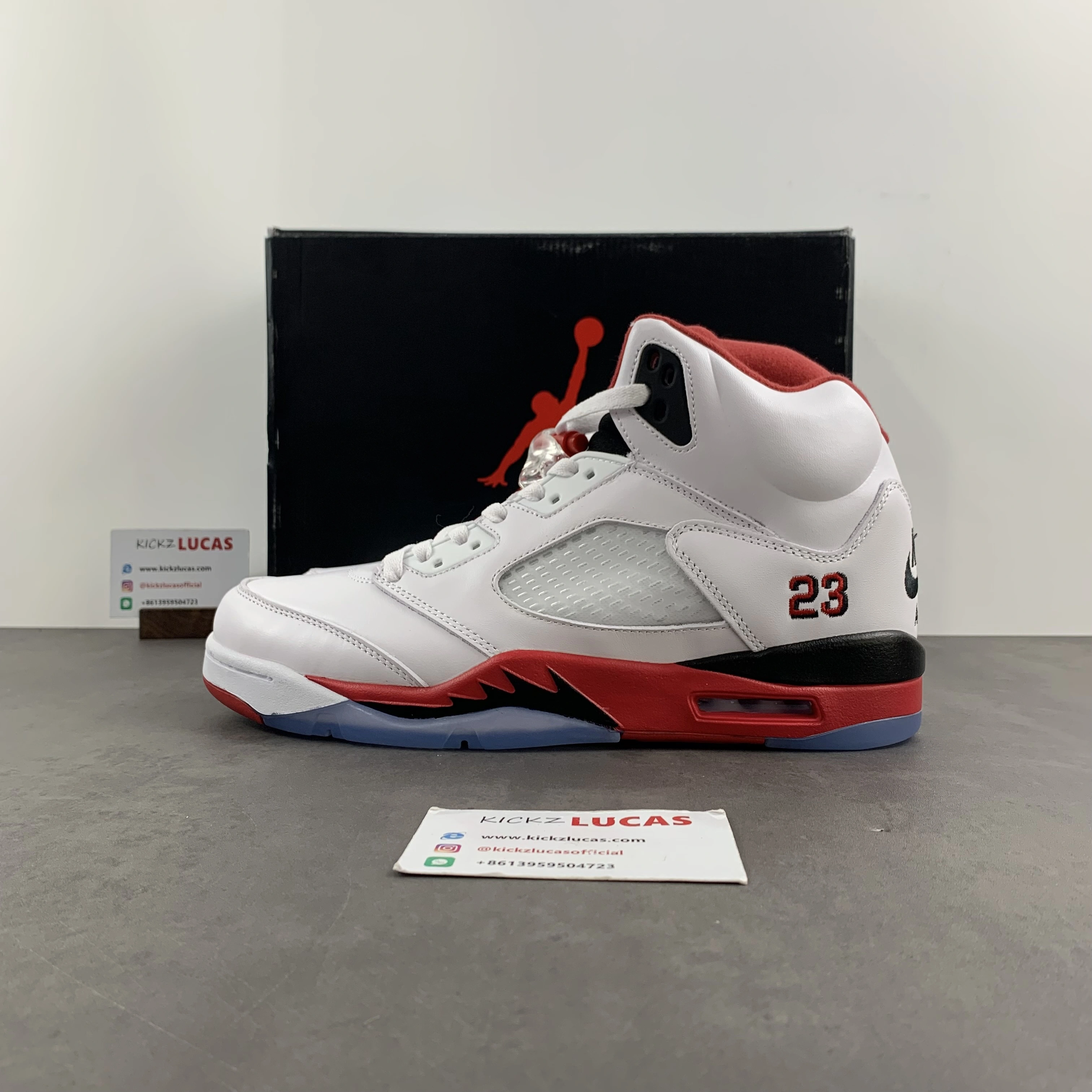 SportInspired Air Jordan 5 Retro Fire Red Black Tongue 136027- 2052