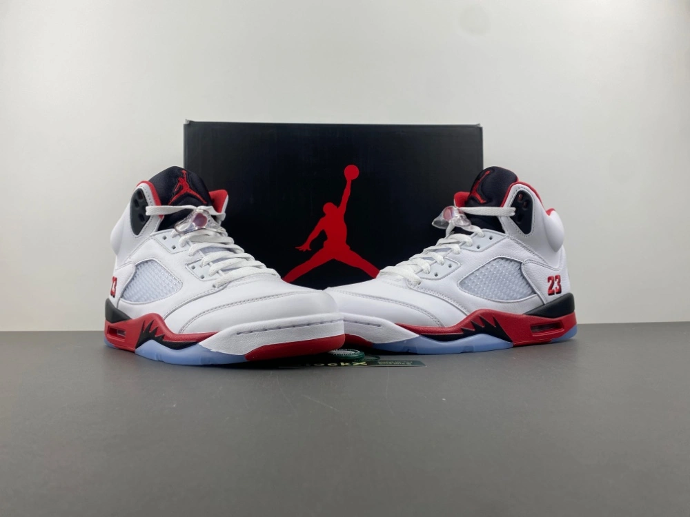 SoftTouch Air Jordan 5 Retro Fire Red Black Tongue HQ7978- 2048