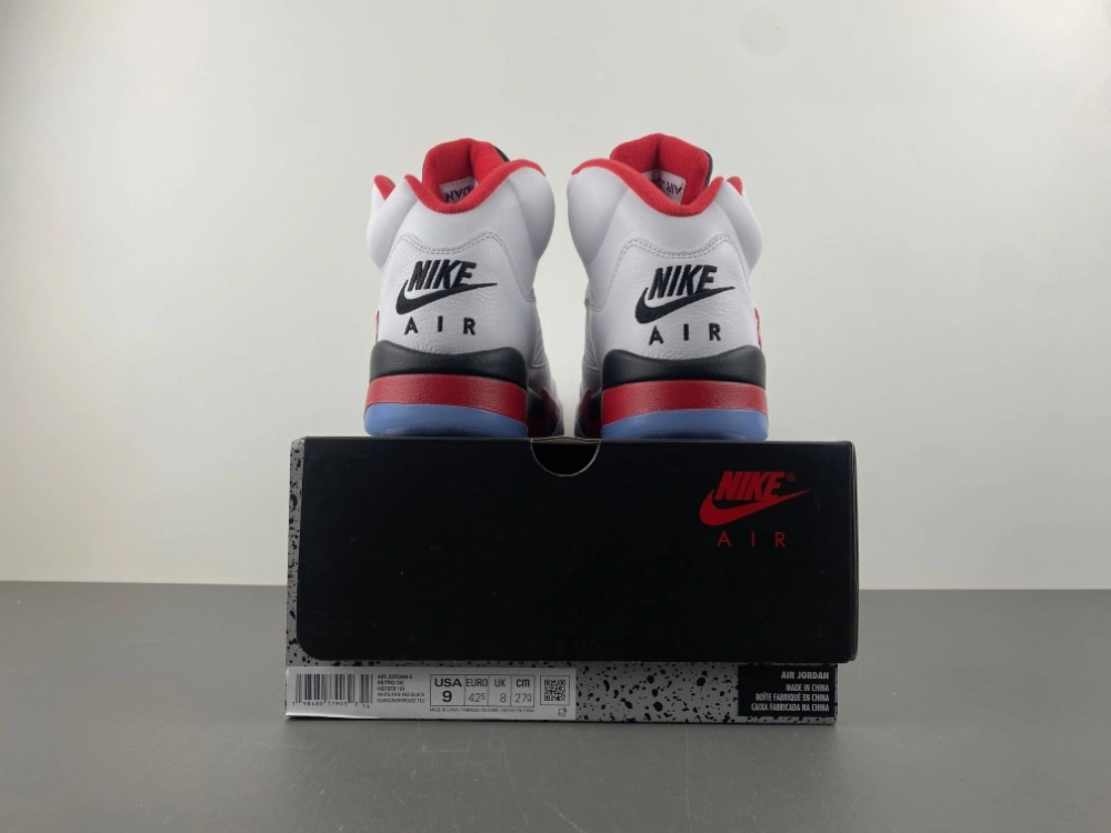 SoftTouch Air Jordan 5 Retro Fire Red Black Tongue HQ7978- 2048