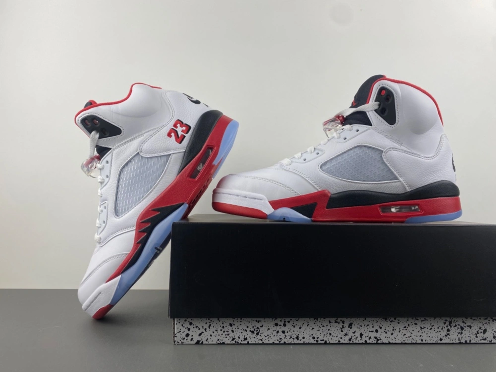 SoftTouch Air Jordan 5 Retro Fire Red Black Tongue HQ7978- 2048