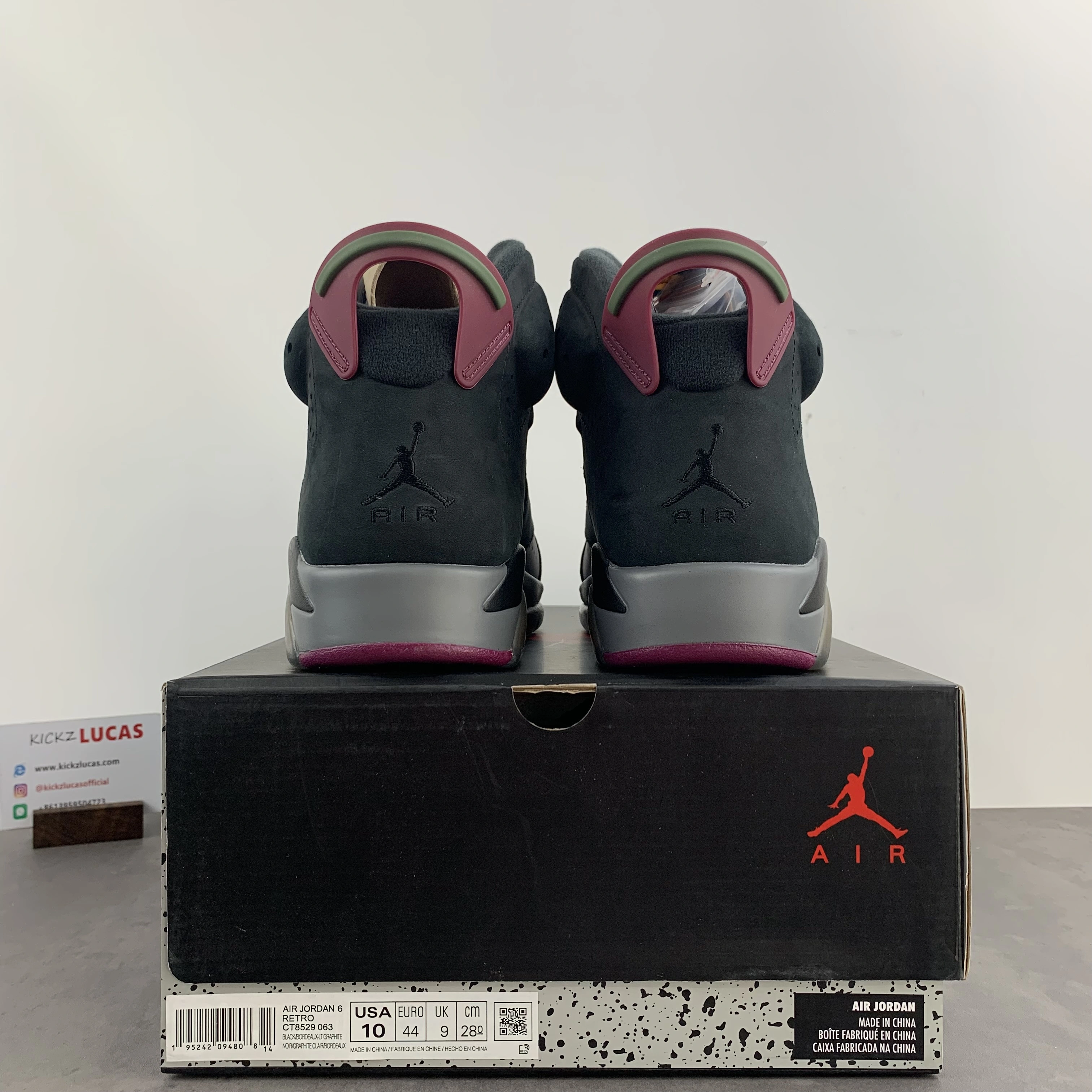 Air Jordan 6 Retro Bordeaux CT8529- Tailored 2127