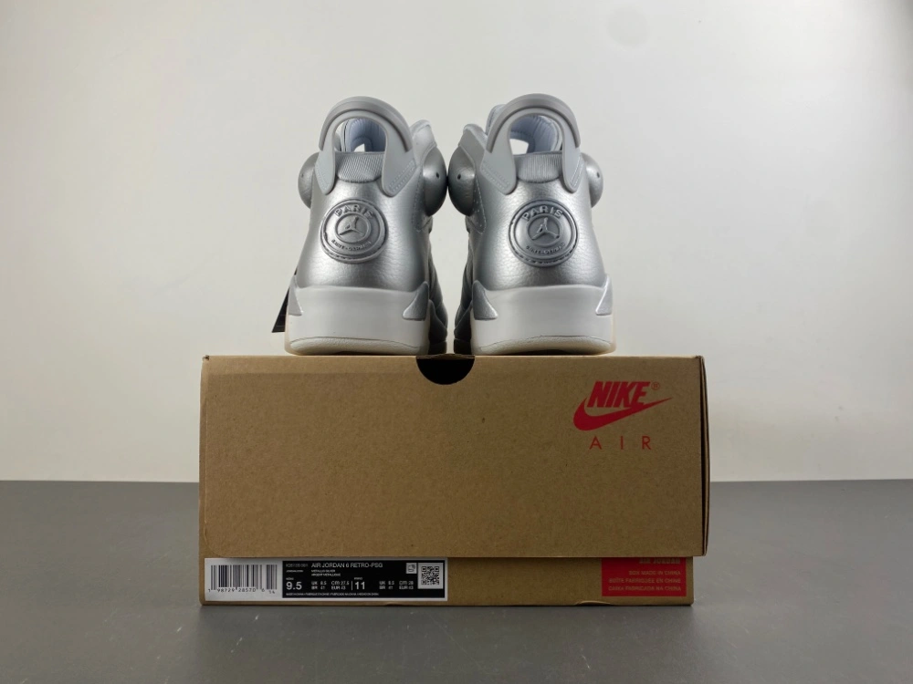Air Jordan 6 Retro PSG Paris Saint-Germain Silver IQ5135- WrinkleFree 2104