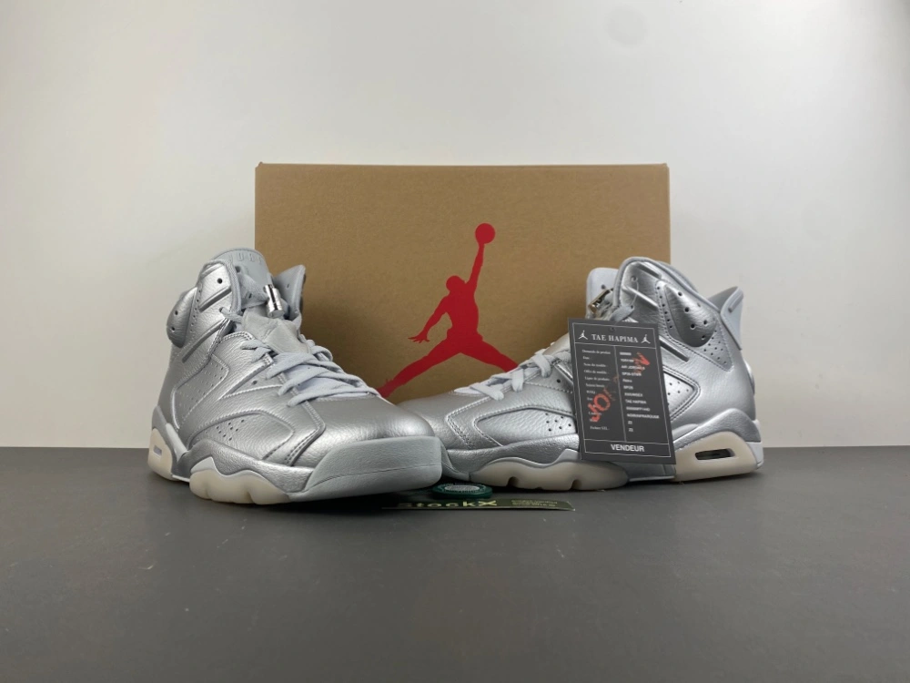 Air Jordan 6 Retro PSG Paris Saint-Germain Silver IQ5135- WrinkleFree 2104
