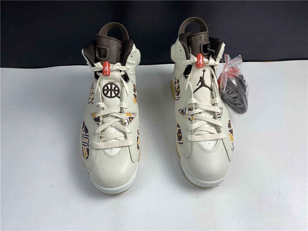 Air Jordan 6 Retro Quai 54 Sail Brown CZ4152- Stretchable 2140